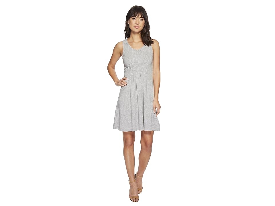 

Mod-o-doc Cotton Modal Spandex Jersey Smocked Front Tank Dress (Smoke Heather) Women's Dress