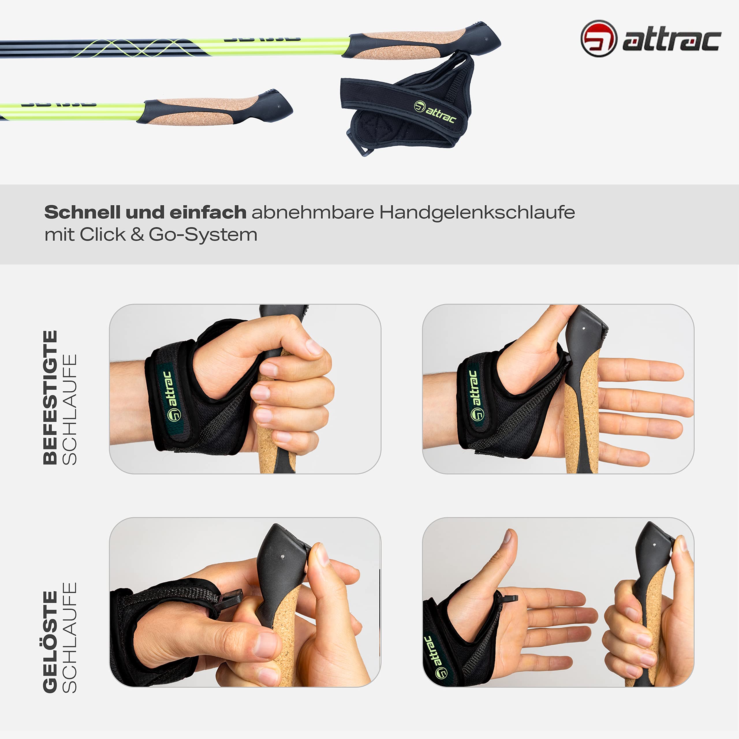 Bastoncini Nordic Walking Attrac - Telescopici Con Sistema Click&Go E Gommini Ricambio - Foto 7