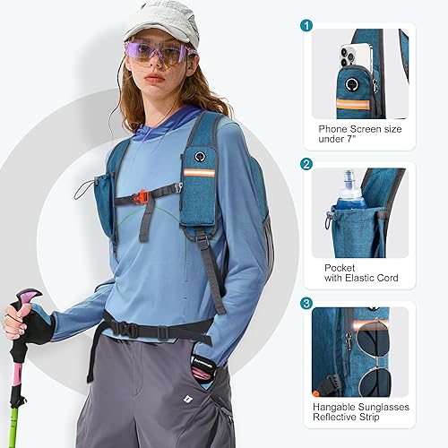 Miniatura 72 de FIORETTO Mochila de senderismo de 15L para mujeres y hombres, mochila mini plegable, ligera, pequeña mochila de día para camping, viaje, al aire