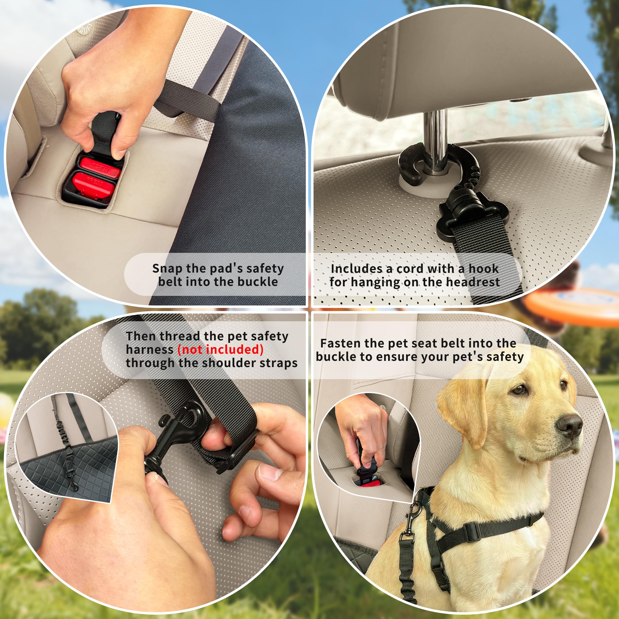 ONTYZZ Estensore per Sedile Posteriore per Cani Pelle PU coprisedile Auto per Cani con Fondo Rigido Antigraffio e Impermeabile Grande Rigido Telo Auto Animali per Auto e SUV