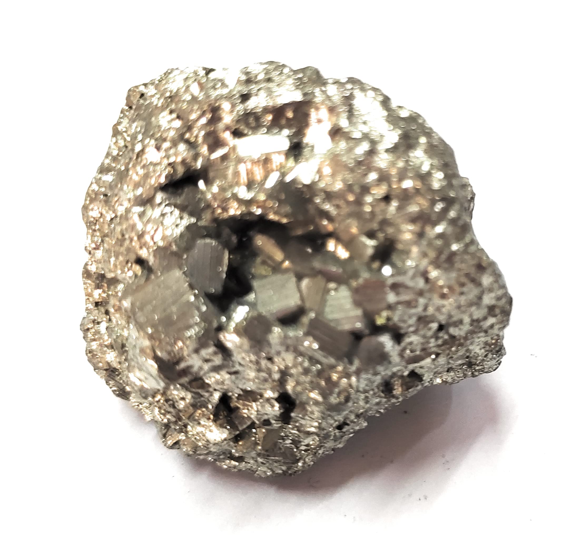 Rocksmins Golden Pyrite Crystal Fools Gold 20-30 Gm Peru Stone Single Piece Natural Rough Cluster Chunk for Attract Wealth Money Business Luck Abundance Prosperity Reiki Healing Stones Chakras Vastu