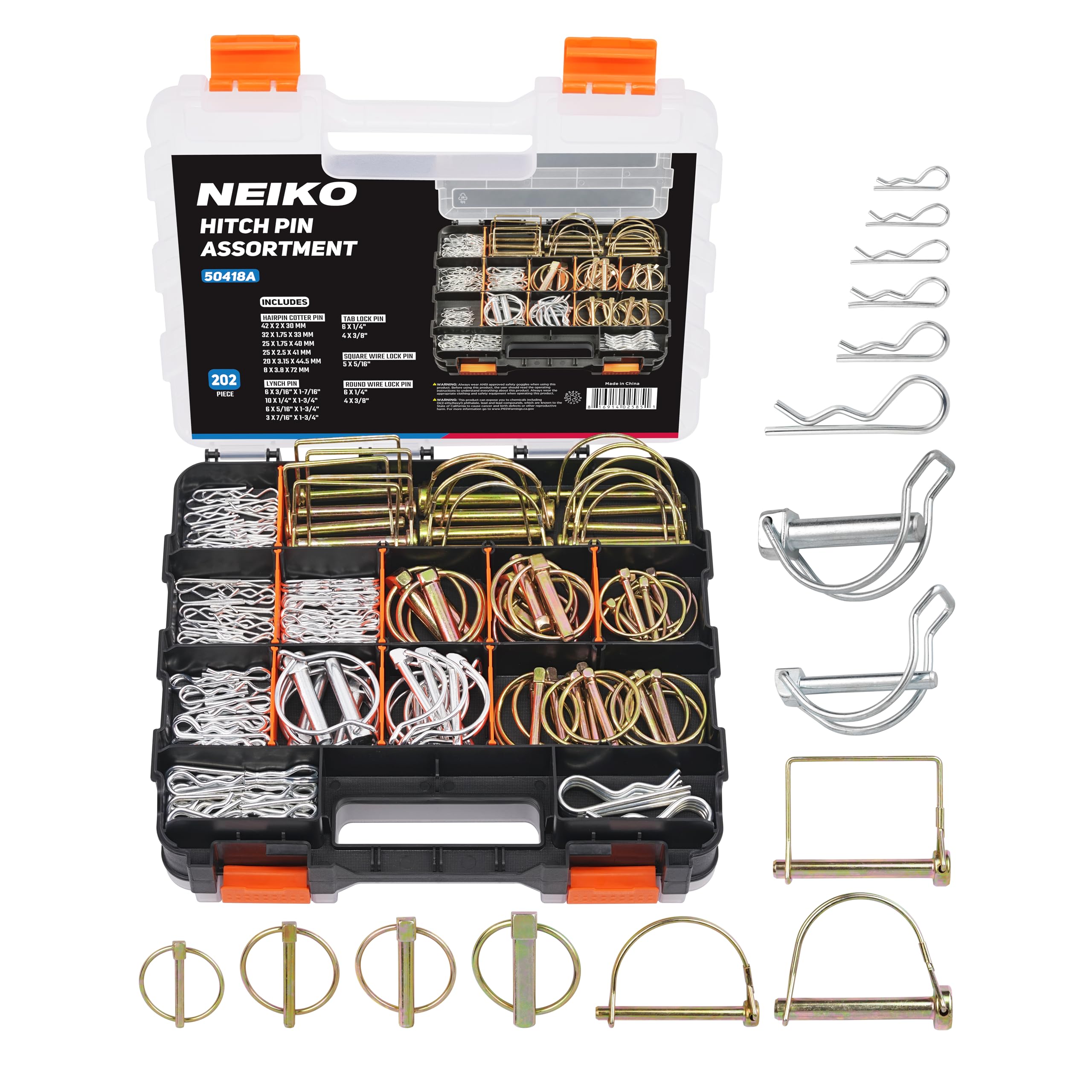 Cotter Pin Assortment Kit - 555 Pcs Zinc Plated -11 Cotter Pin Assortment Kit - 555 Pcs Zinc Plated -11