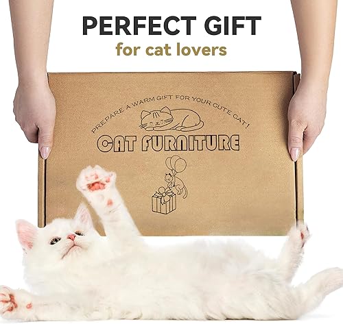 Miniatura 6 de Cama de pared para gatos, hamaca para gatos, estante montado en la pared con 2 escalones, estante de escalada para gatos y cuerda de sisal para