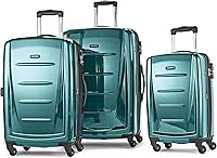 Vista 141 de Samsonite Winfield 2 Equipaje rígido con ruedas giratorias, Azul profundo, Juego de 3 piezas (20/24/28)