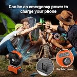 Odoland 40000mAh Camping Fan with LED Light, Auto-Oscillating Desk Fan with Remote & Hook, Rechargeable Battery Operated Outdoor Tent Fan with Timer, Power Fan for Camp,Travel,Jobsite and Beach,Orange