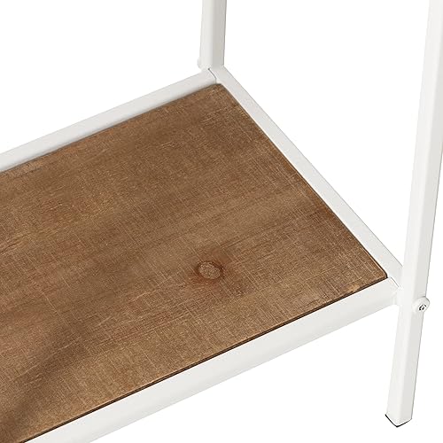 Miniatura 15 de Kate and Laurel Anthea Coastal - Mesa de cóctel de 12 x 12 x 26 pulgadas, color marrón rústico y blanco, mesa decorativa de dos niveles para