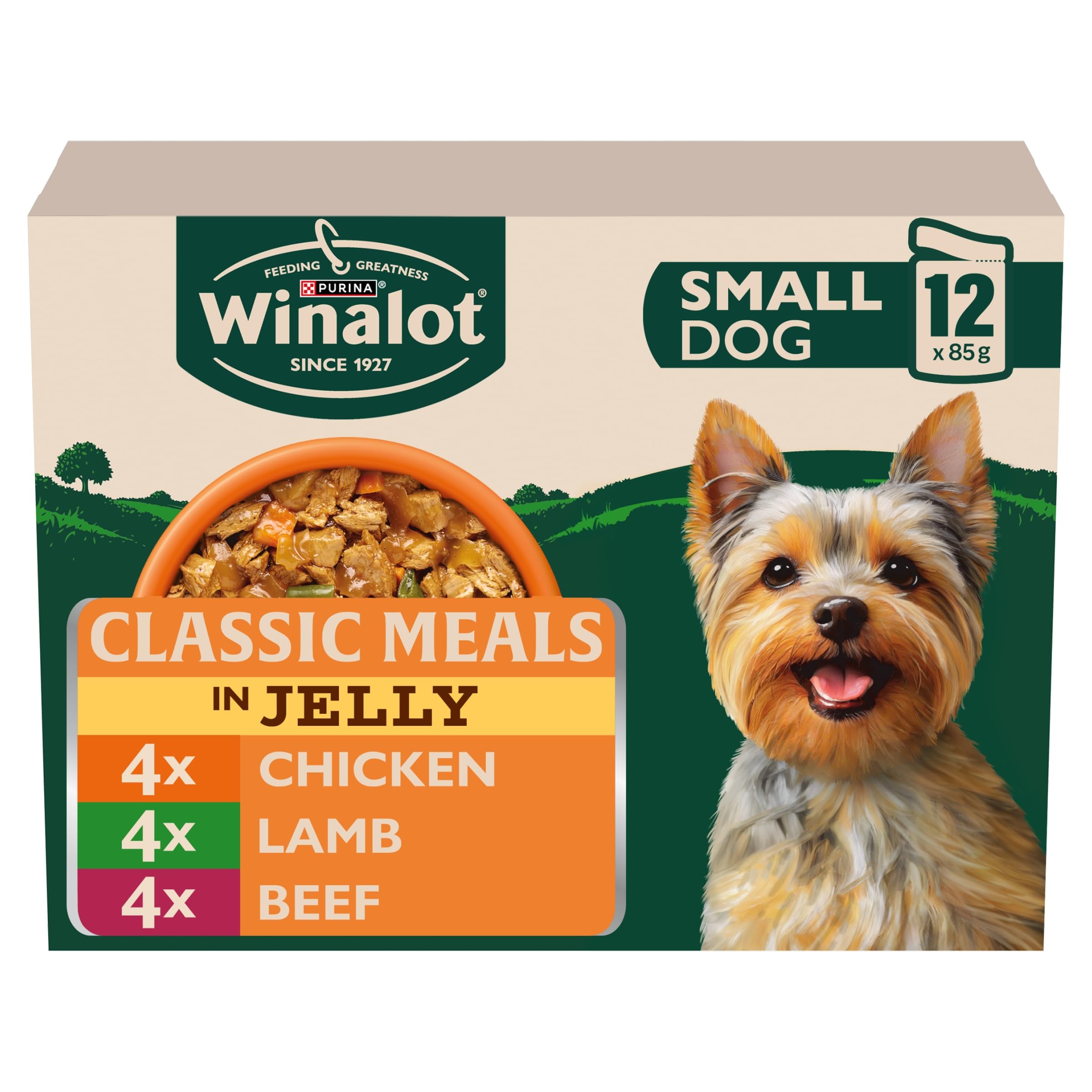 WINALOT Meaty Chunks Small Dog Mixed in Jelly Wet Dog Food Pouches 12x85g