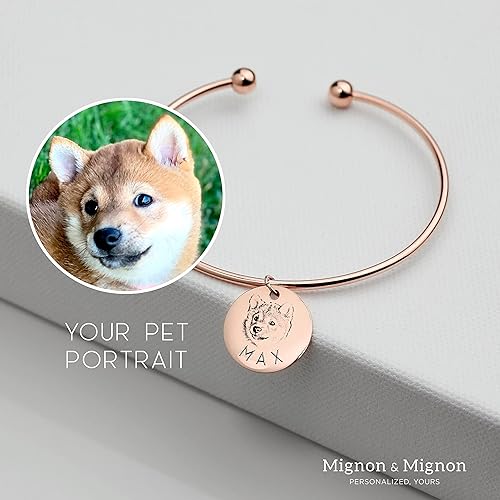 Miniatura 6 de MignonandMignon Pulsera personalizada para fotos de mascotas, brazalete de regalo de cumpleaños para ella, diseño de gato lindo y lindo gato