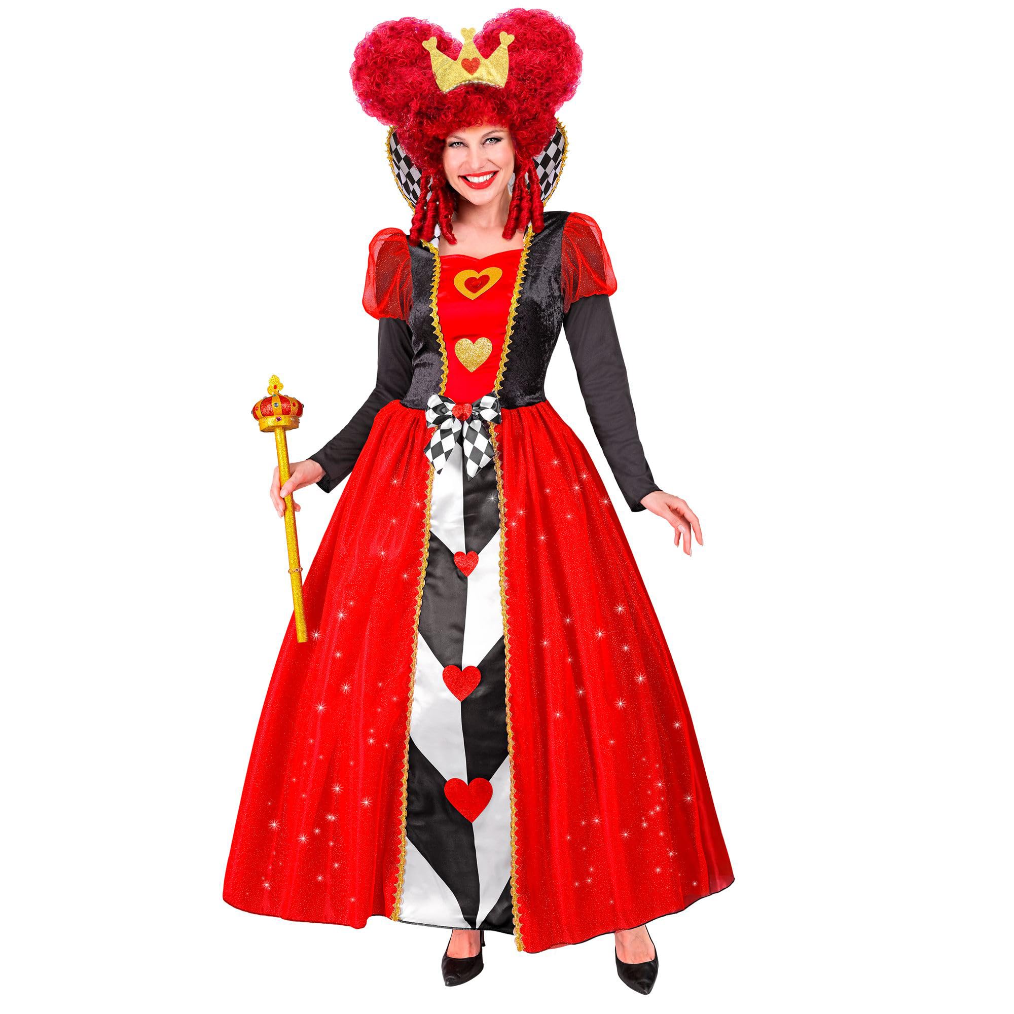 W WIDMANN MILANO Party Fashion - Disfraz Reina de Corazones, vestido, corona, disfraz de cuento de hadas
