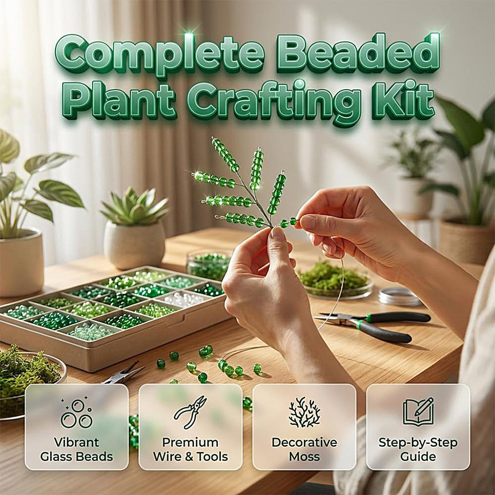 Kit de Planta de Cuentas de Manualidad de Abalorios Hecha a Mano