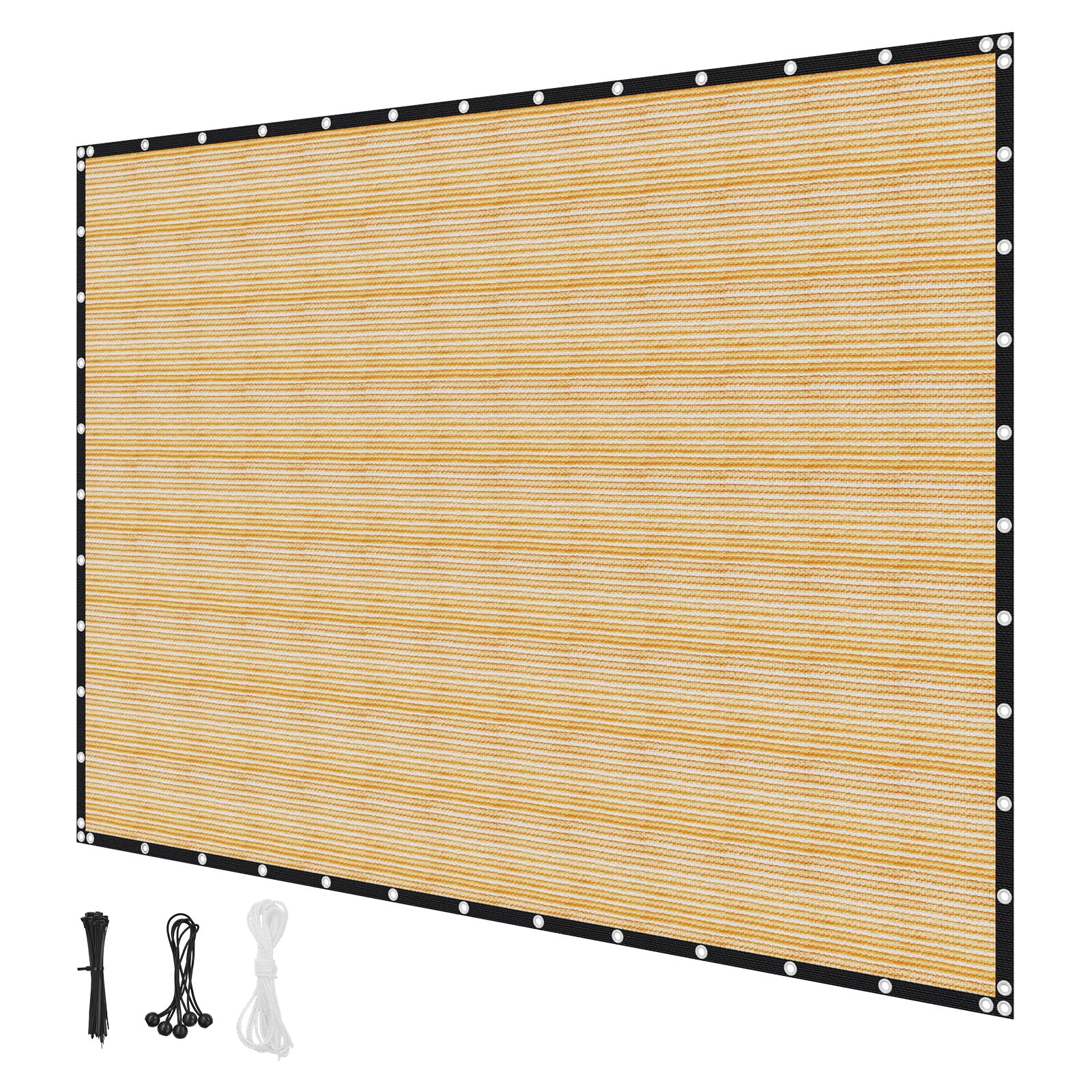 VEVOR Vela Ombreggiante con Protezione Solare, 366 x 610 cm, per Pergolato con Occhielli in Acciaio Inox, Telo Ombreggiante con Materiale HDPE, per Esterno Patio Giardino Cortile, Beige
