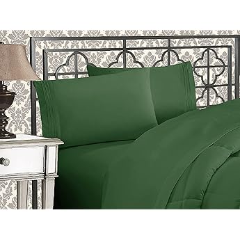 Elegant Comfort Luxury Softest and Coziest 6-Piece Bed Sheet Set, Wrinkle Resistant Milano Trellis Pattern-1500 Thread Count Egyptian Quality Microfiber Bedding Set, California King, Black