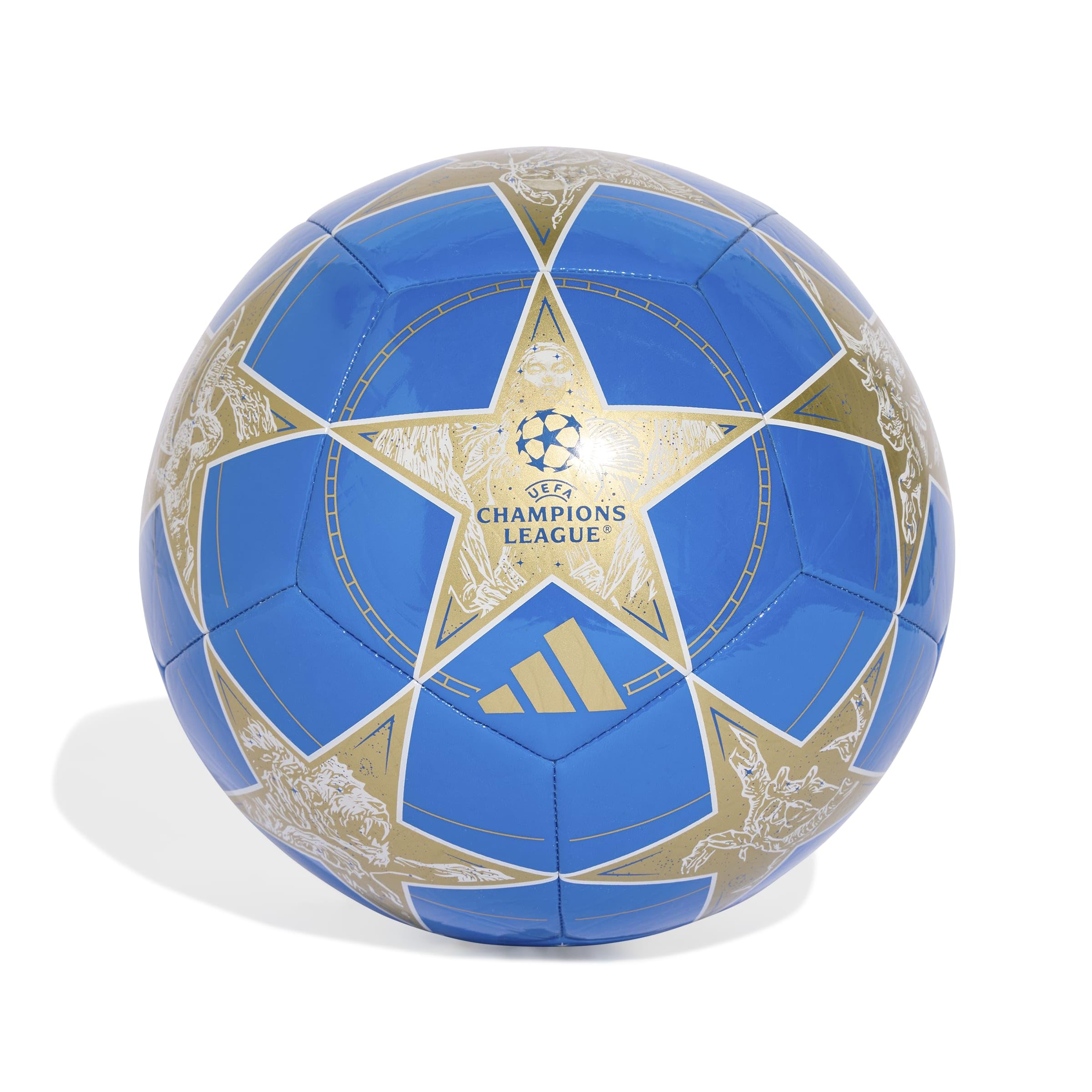 adidas UEFA Champions League Club - Balón de fútbol Unisex para Adultos, Color Blanco/Pantone/Oro Mate, 5
