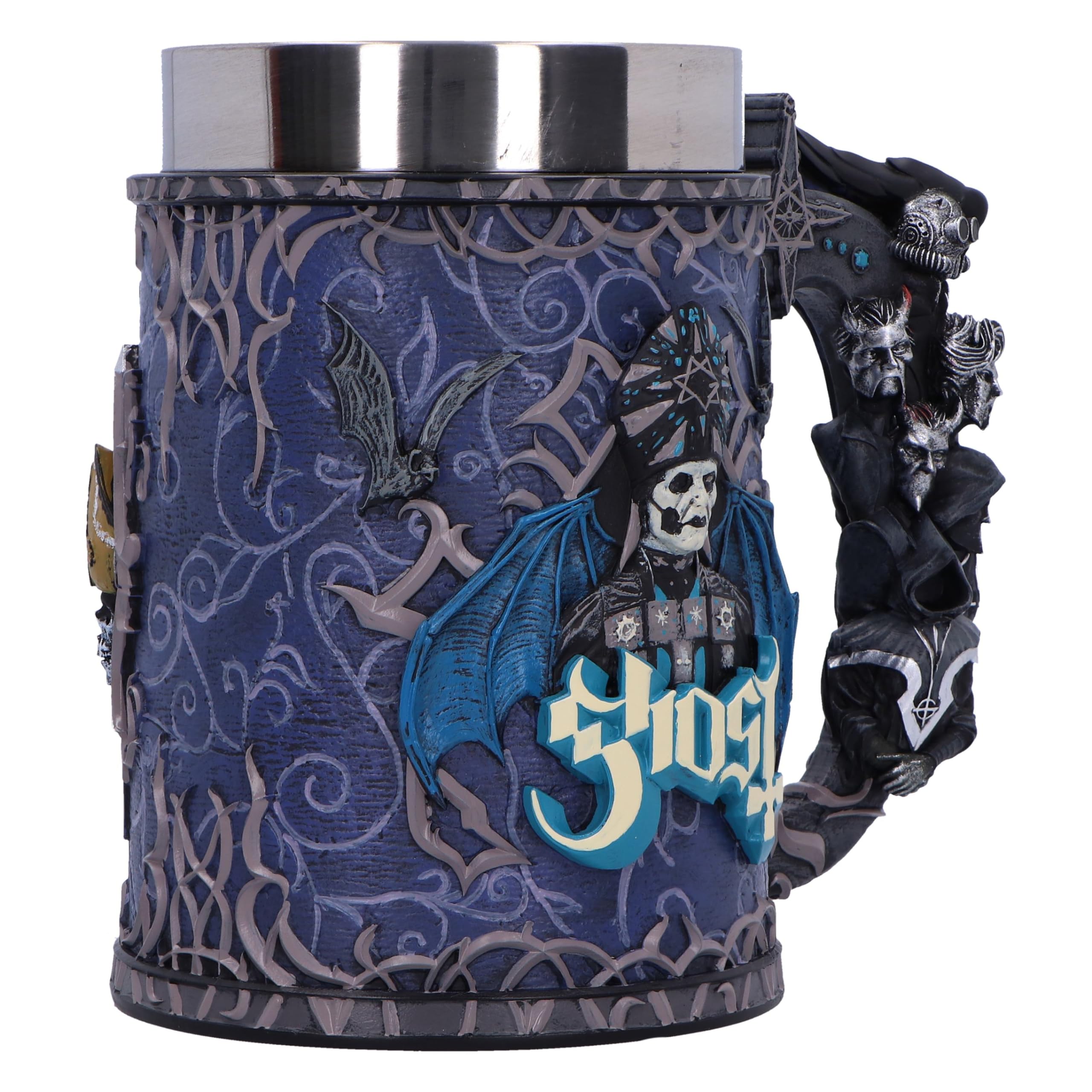Nemesis Now Ghost Papa Emeritus Evolution Chope en résine 15,5 cm Produit officiel Ghost Chope Ghost Band Tasse à bière moulée dans la meilleure résine peinte à la main