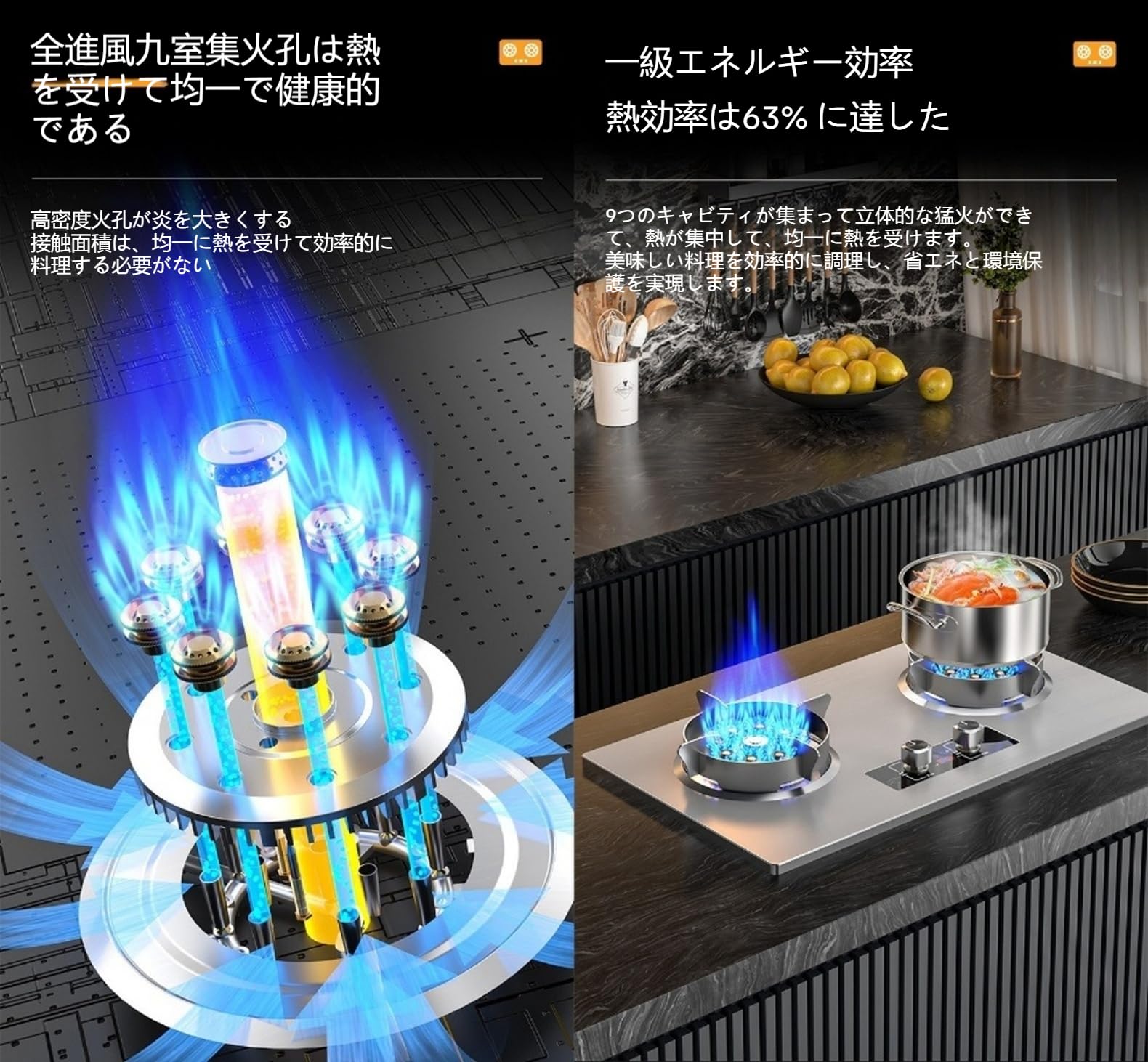 Amazon.co.jp: Deerou【2025新登場】二口ガスコンロ 5.2kW高火力 家庭 