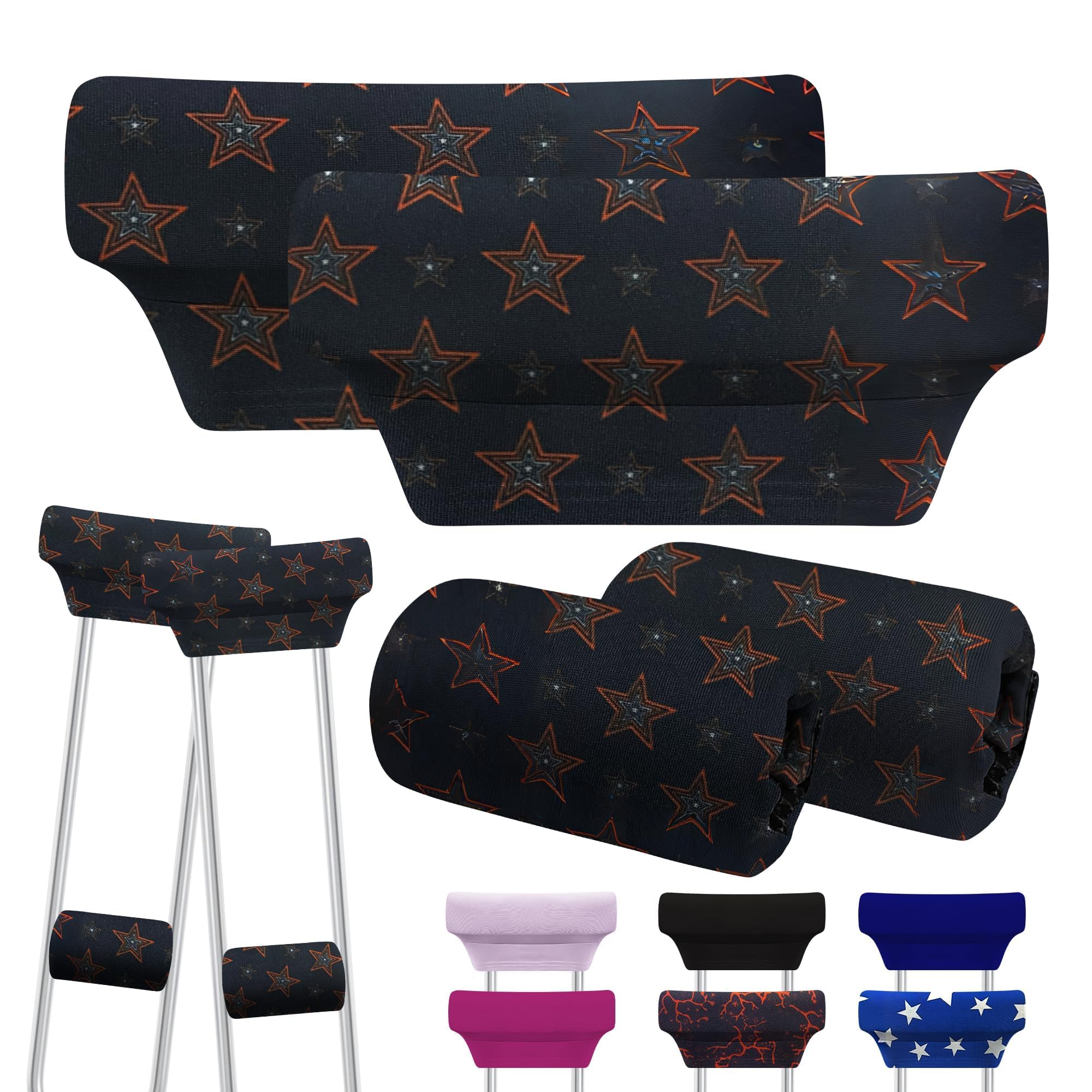SPRING SEAON Soft Underarm Crutch Padding and Hand Grip Covers,6-Piece Set