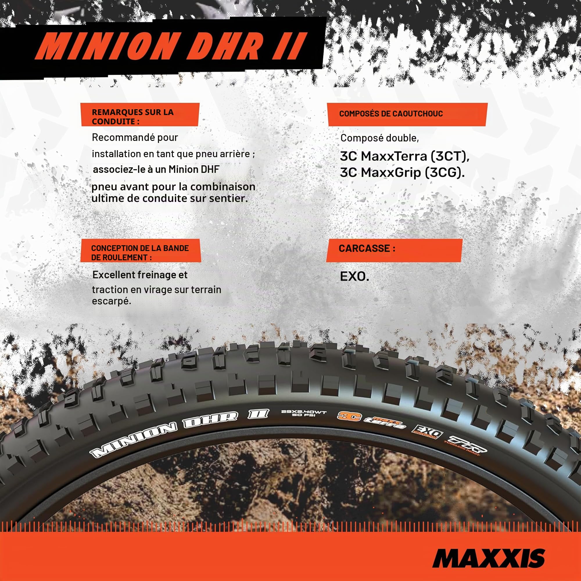 Maxxis II Pneu 27.5x2.40 Minion dhr² t.Ready exo Protection Mixte Adulte, Noir, 27,5 x 2,4