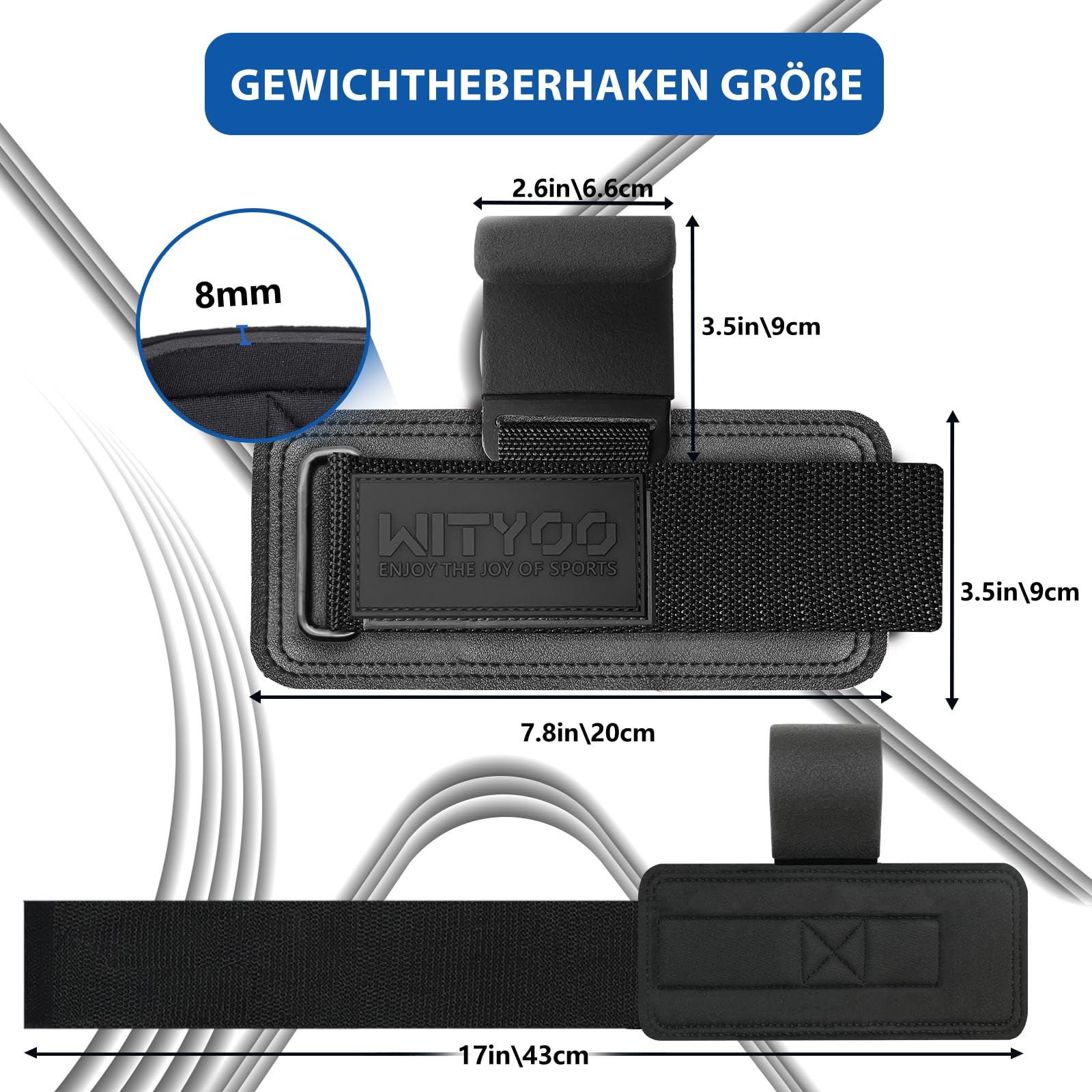Zughilfen Haken Krafttraining, Fitness Powerlifting Weight Lifting Hook, Lifting Straps für Männer & Frauen, Zughilfe Gym für Kraftdreikampf & Kreuzheben Stütze, Geschenke für Fitnessbegeisterte