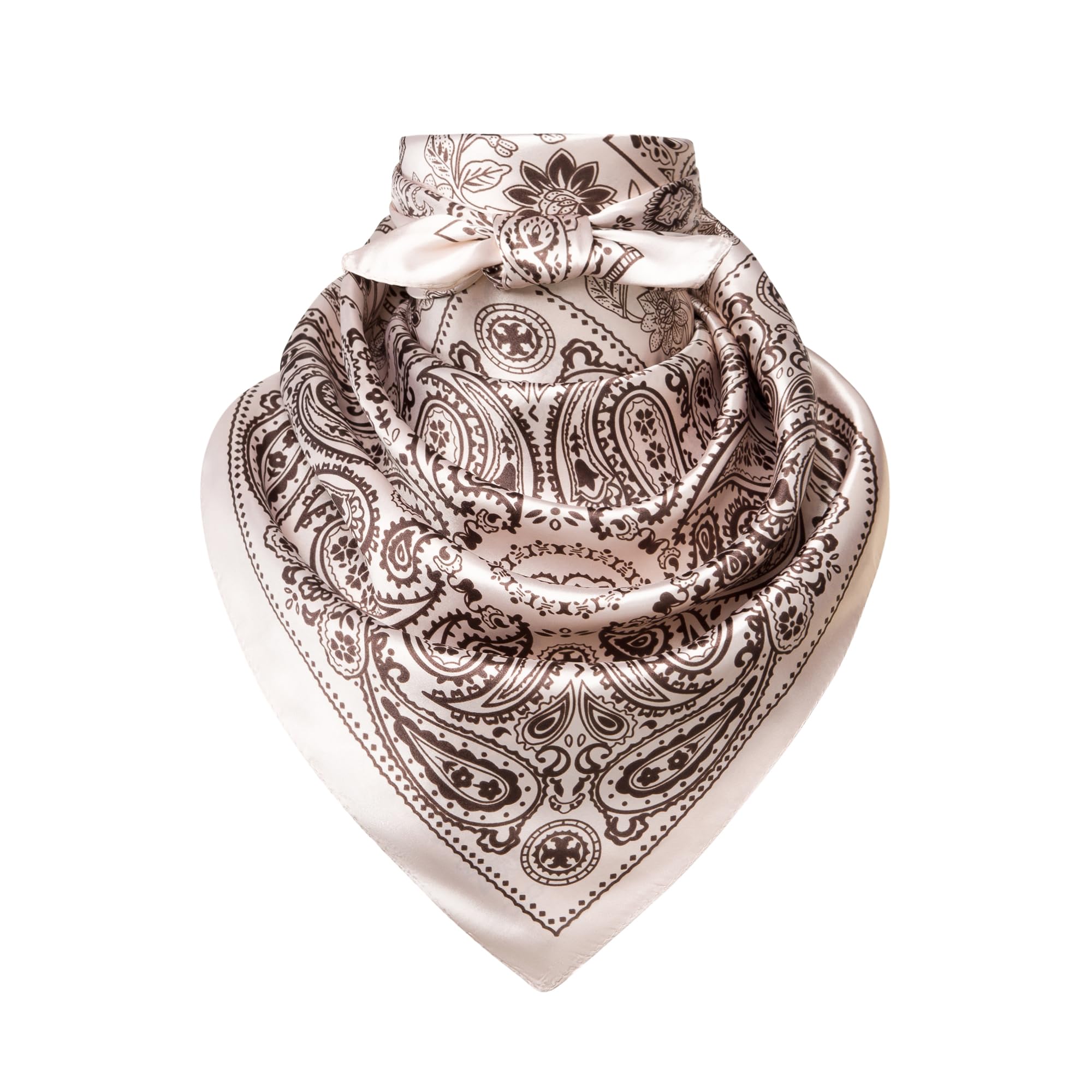 35" Men's Silk Cowboy Scarf - Oversized Western Bandana Neckwear, Large Square Scarf with Gift Packaging