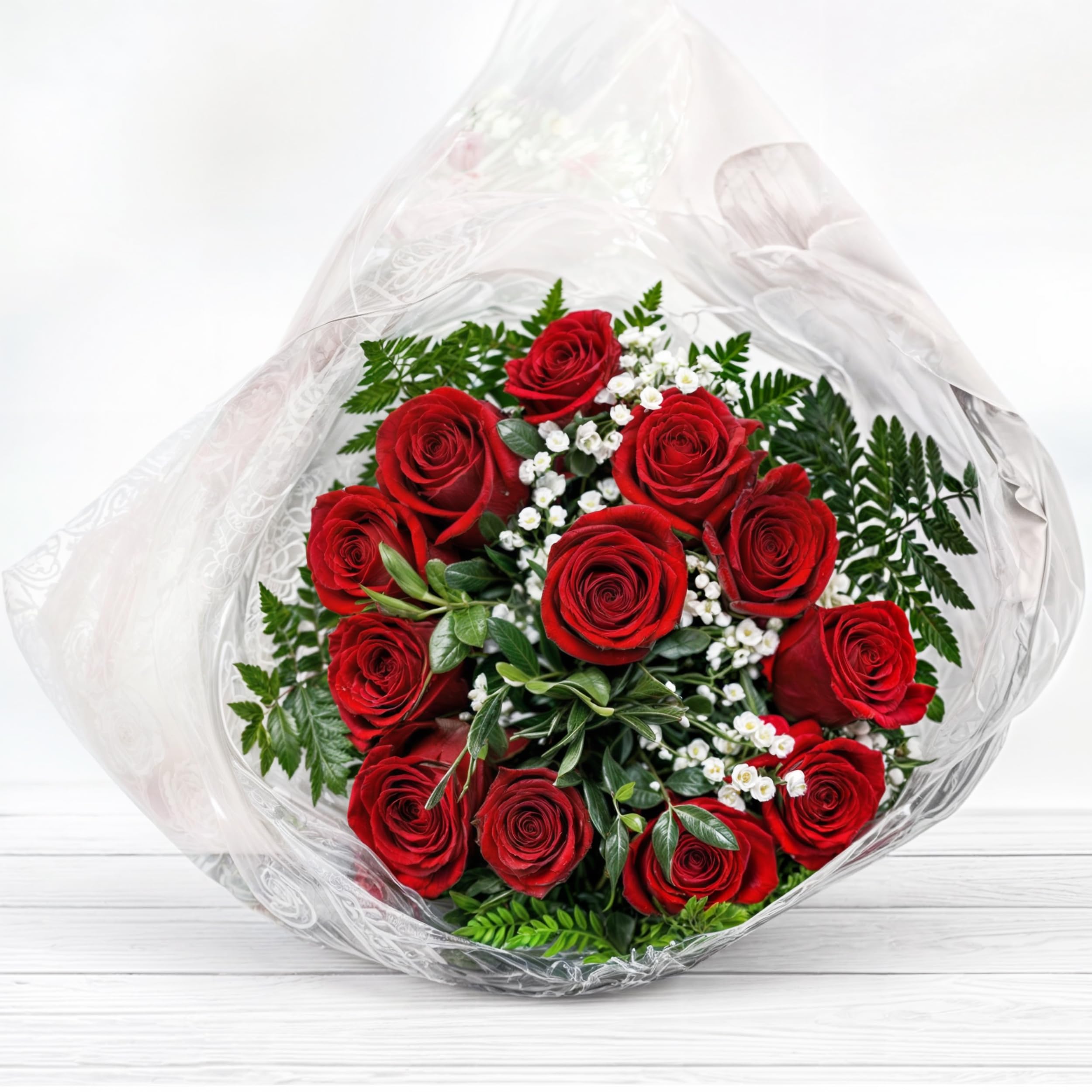teleROSA Ramo 12 Rosas Rojas- Flores naturales a domicilio – Tú decides la fecha y el horario de entrega de lunes a sábado - Incluye tarjeta dedicatoria Multicolor