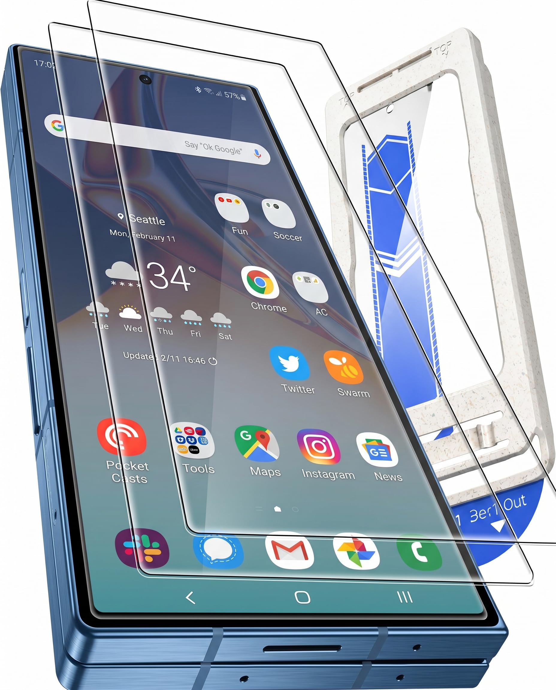 Mr.Shield Align-X Screen Protector for Samsung Galaxy Z Fold 7, 9H Hardness Tempered Glass Screen Guard, Military Grade Protection, Easy Install, Case-Friendly, Anti-Static – 1 Pack-image-5