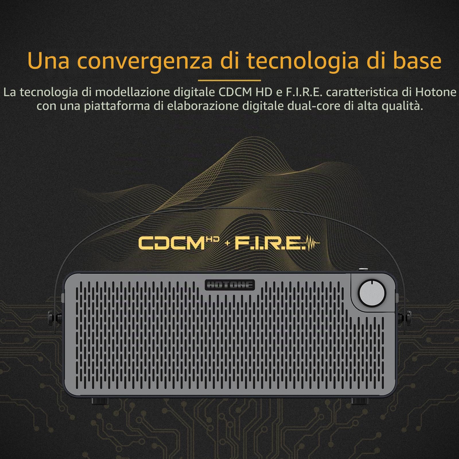 Hotone Amplificatore per chitarra Bluetooth Multifunzionale Touch Screen Guitar Bass IR Cabinet con Multi FX Stereo Mobile APP (Nero)
