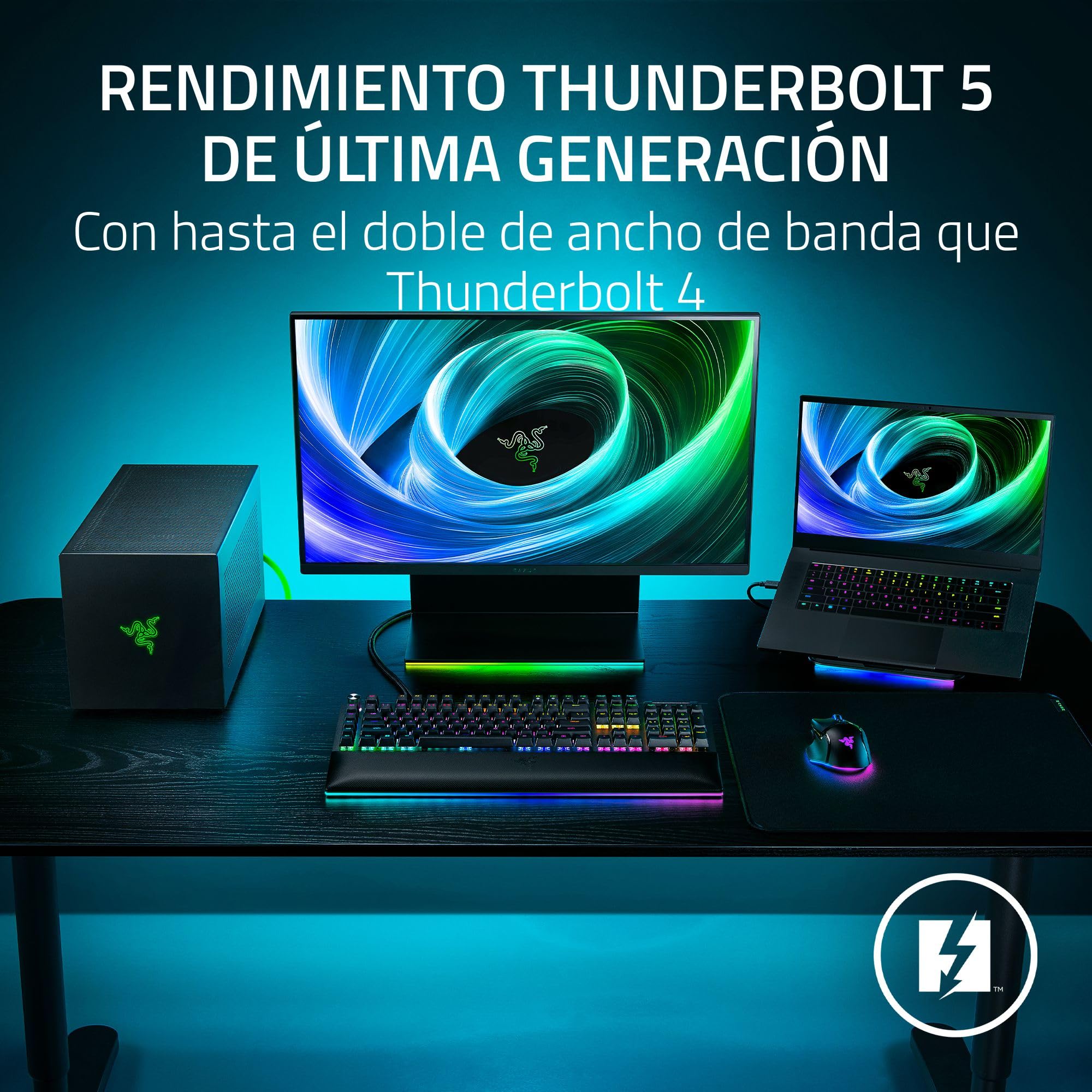 Razer Core X V2 - Caja gráfica Externa de sobremesa para portátiles Thunderbolt - Thunderbolt 5 de última generación - Chasis de Acero ventilado - Admite Tarjetas gráficas PCIe | Negro