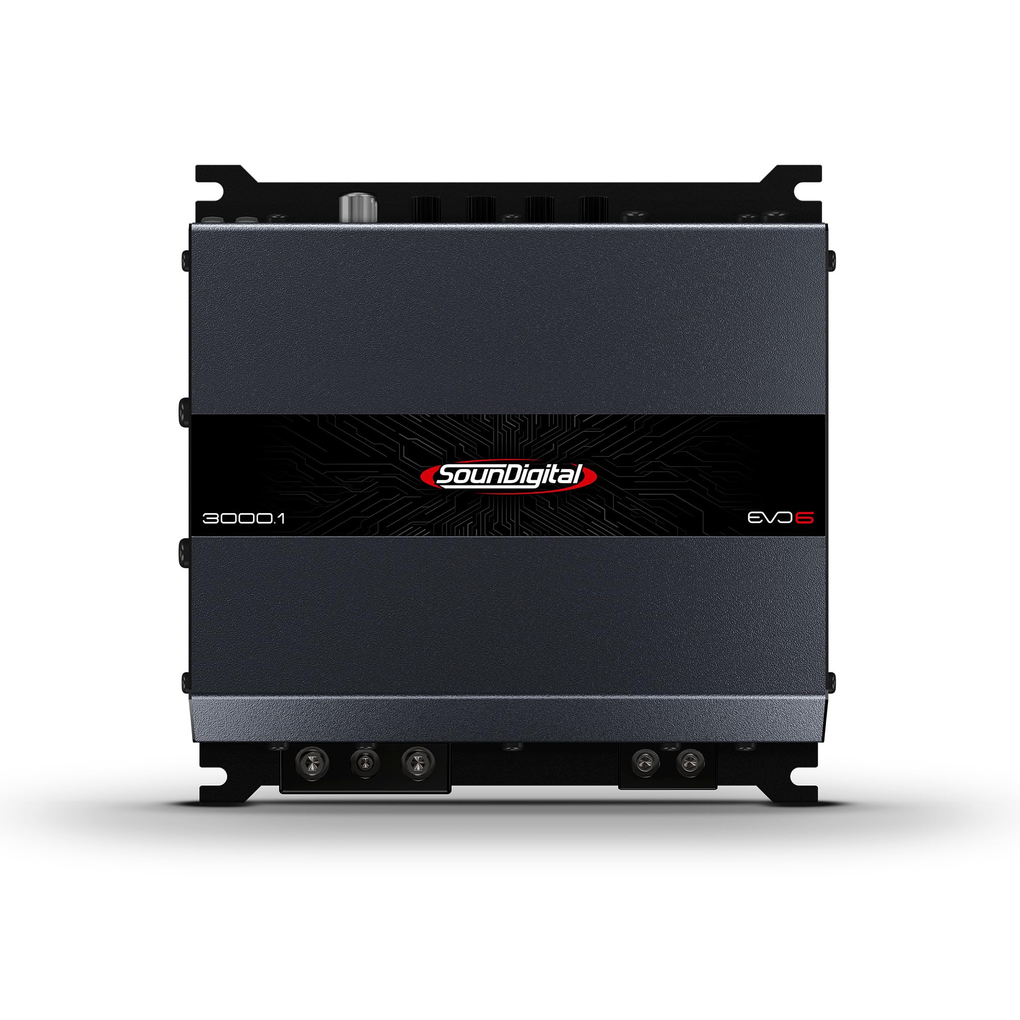 SounDigital EVO6 3000.1 Car Audio Amplifier 3000W RMS, Class D Monoblock, 1 Ohm Stable, Full Range, Compact Design, Built-in LPF/HPF, Bass Boost, MOSFET, Clip & Power On LED Indicators, SD3000.1-1D