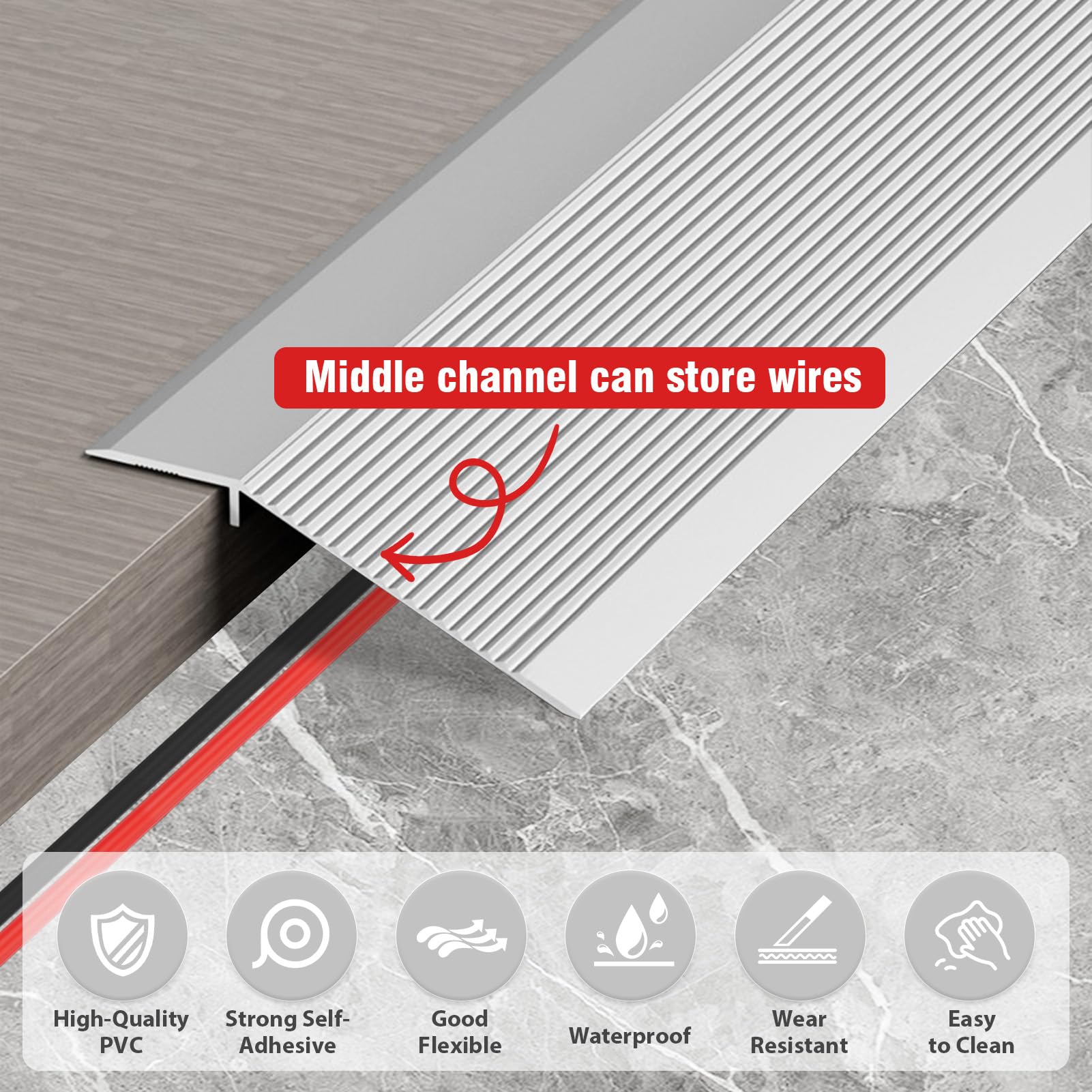 Perfil de transición de nivelación de altura, 0,9 m x 10 cm, riel de transición de aluminio, perfil de transición autoadhesivo, compensación de altura 10-35 mm, adecuado para umbrales de apertura de