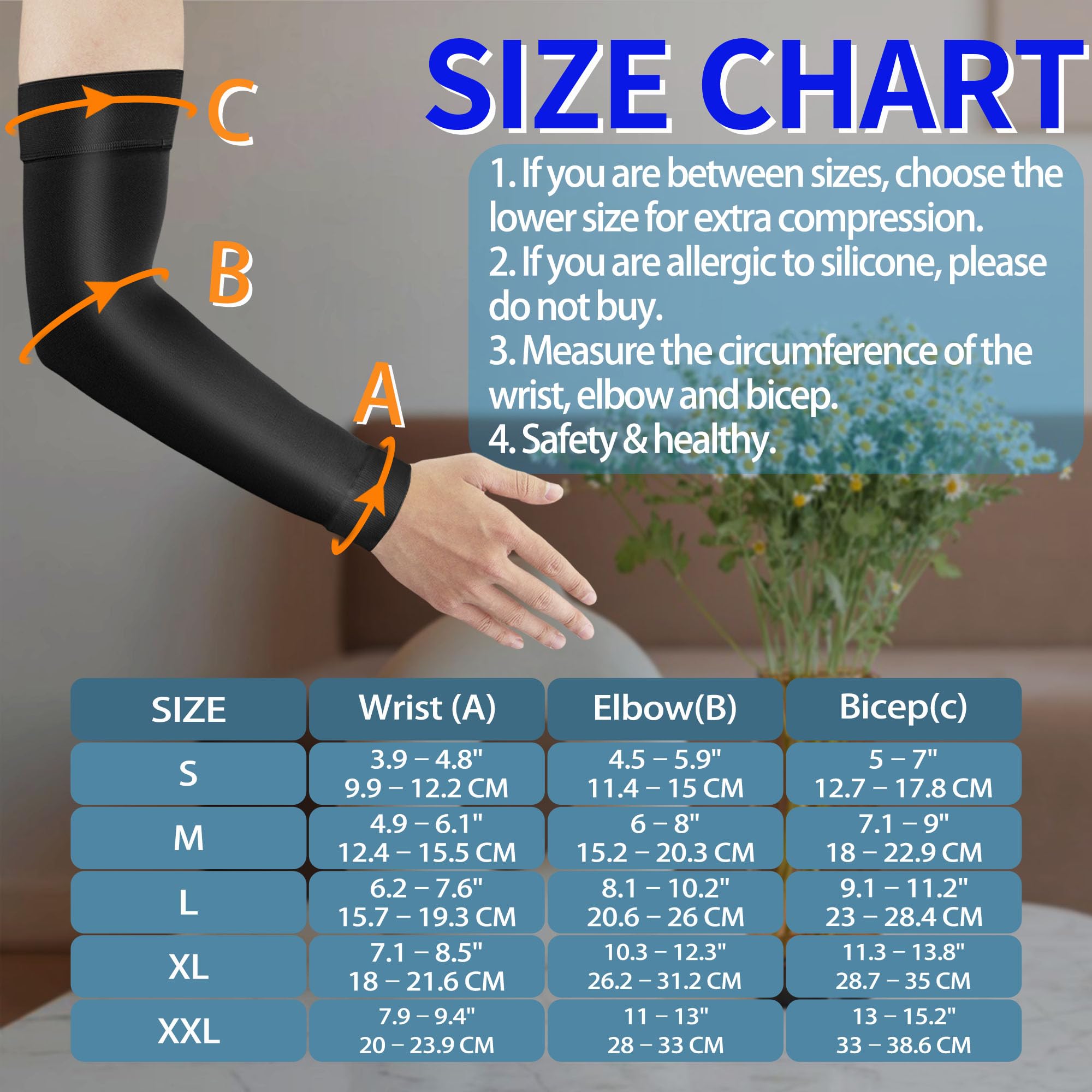 Hiball Manga de compresión médica para linfedema para hombres y mujeres, 20-30 mmHg, compresión graduada, soporte completo para el brazo