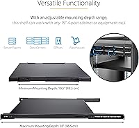 Vista 5 de StarTech. com 1U Estante de montaje ajustable para servidor de 4 postes - 330 libras (330.7lbs) - 19.5 a 38 pulgadas de profundidad de montaje