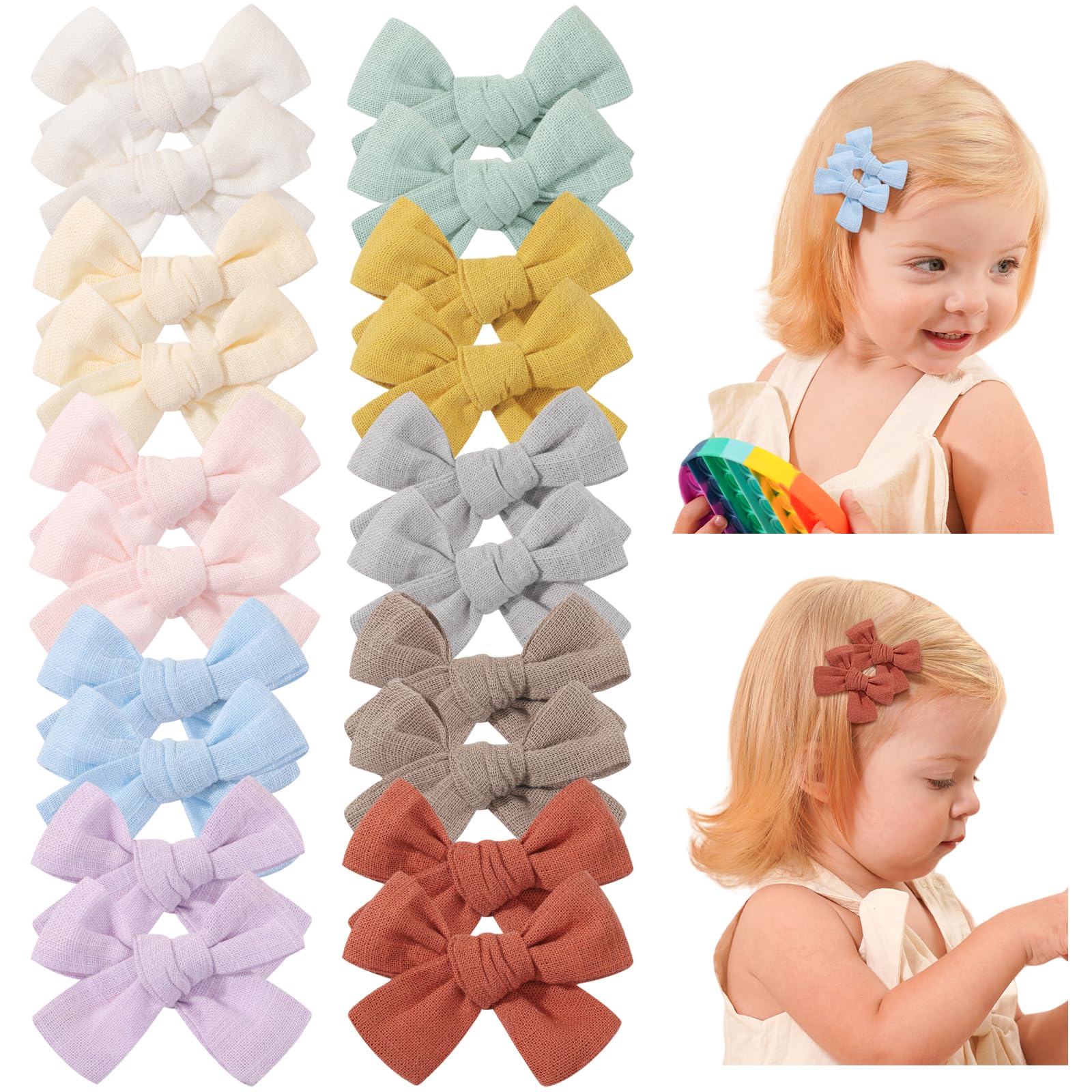 Jollybows 20 Stück 5cm Baby Mädchen Haarschleifen, Mini Haarspangen Haarklammern Haarclips Spangen Baby Haarschmuck für Mädchen Kinder Teenager Damen