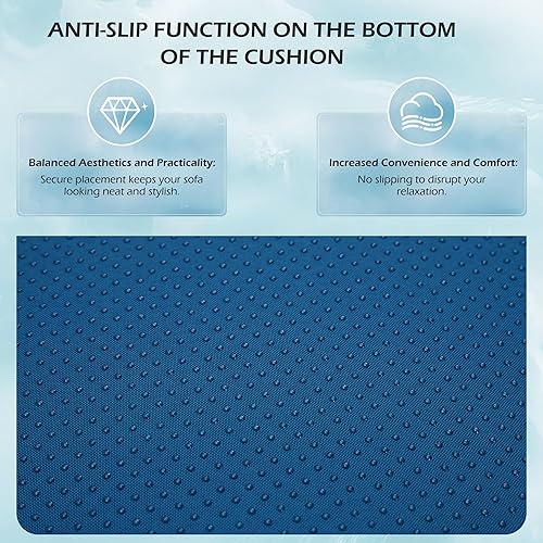 Miniatura 8 de HOMREST Cojines de repuesto para muebles de patio, cojín de sofá repelente al agua para juegos de conversación de patio seccional de mimbre de ratán