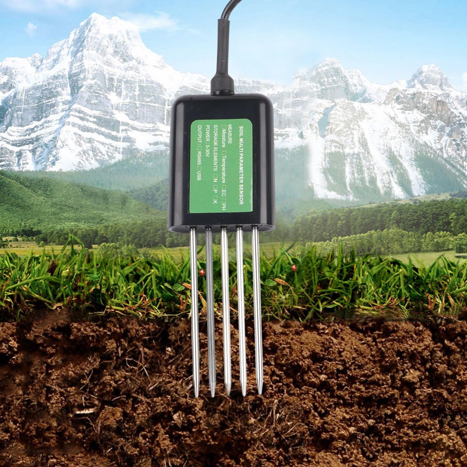 USB Bodensensor 7-in-1 für Android, Bodenmessgerät für pH/EC/Feuchte/Temperatur/NPK, IP68 wasserdicht mit Metallsonde, Echtzeit-Datenanalyse für Landwirtschaft und Gartenbau
