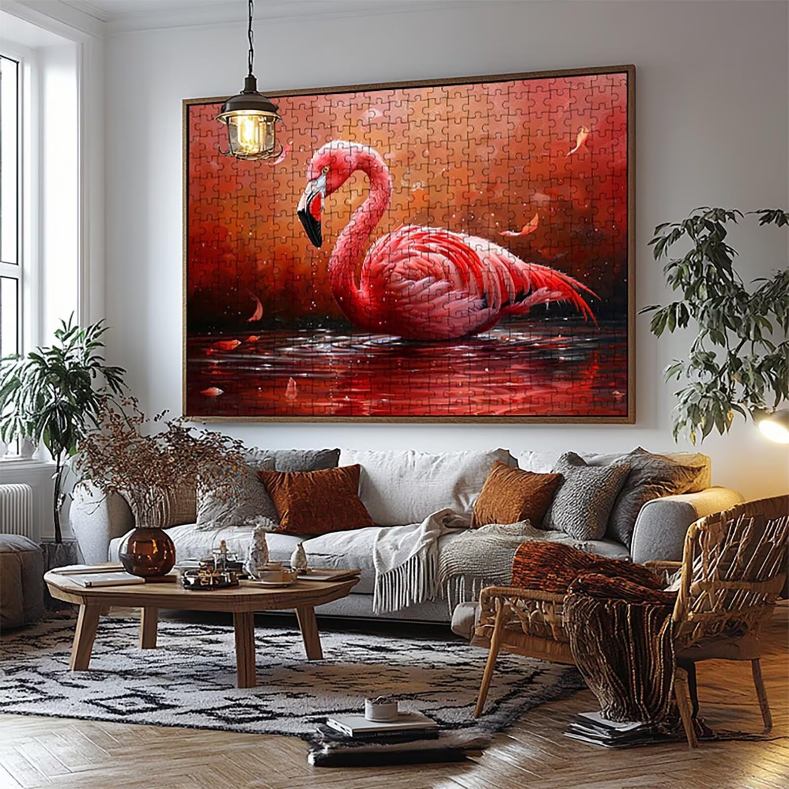 Puzzle 1500 Teile, Flamingos Puzzle 1500 Teile Erwachsene Tier Holzpuzzle Erwachsene 60 x 90CM, Klassische Puzzles für Geschicklichkeitsspiel Die Ganze Familie Zusammen für Wanddeko LZPT-00997