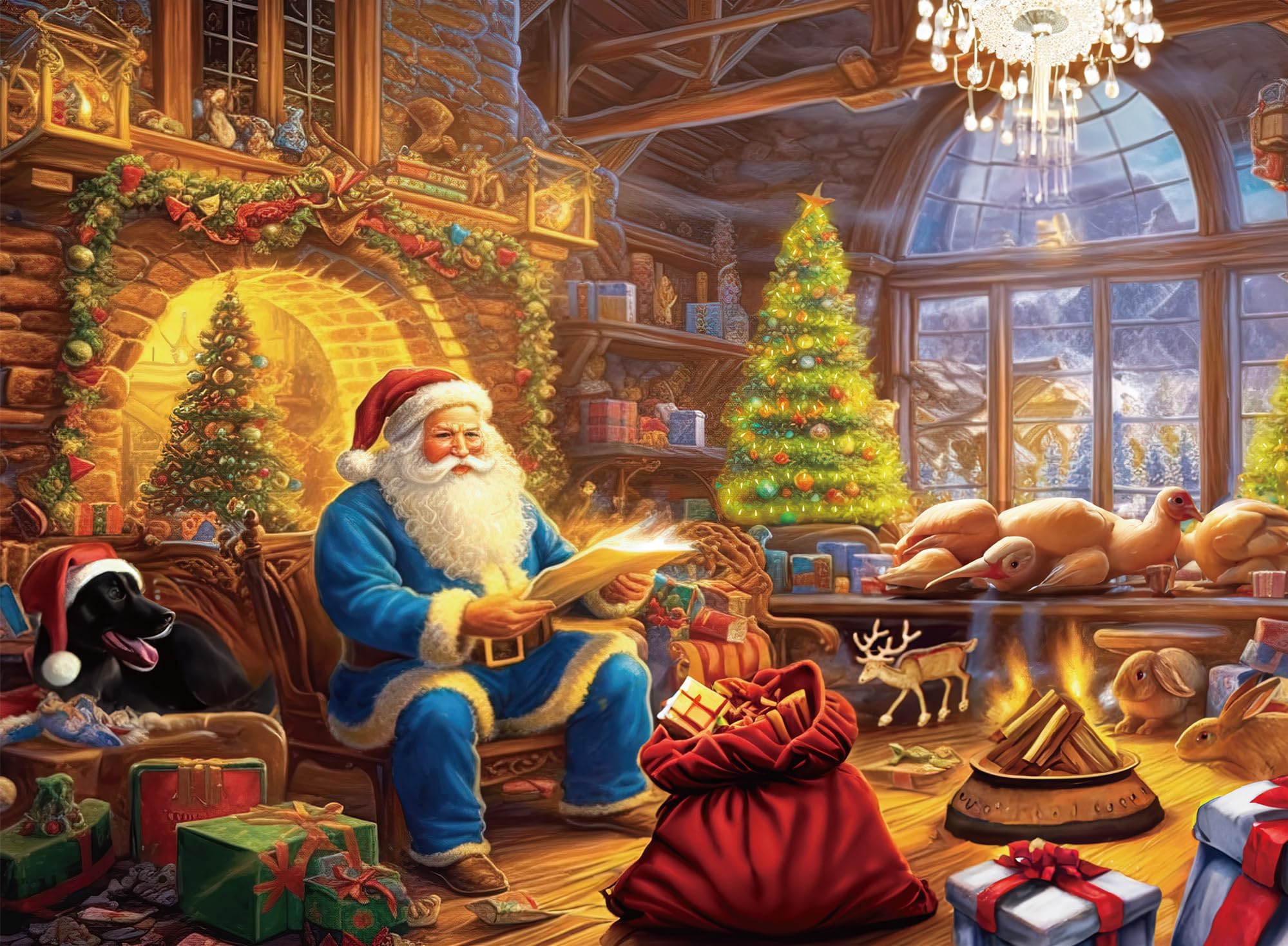 Weihnachtspuzzle für Erwachsene 500 Teile Weihnachtsmann 52 x 38 cm