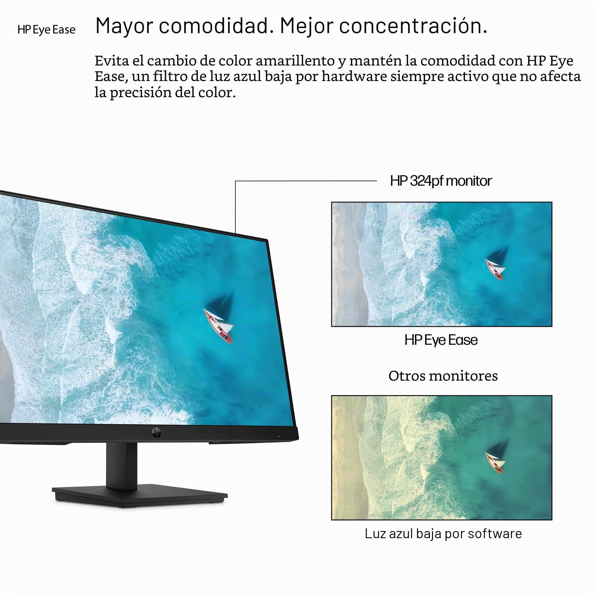 HP Monitor FHD Serie 3 Pro, 23.8 pulgadas, IPS Full HD, 100 Hz, 250 nits, contraste 1000:1, HP Eye Ease, inclinación ajustable, 1 HDMI, 1 DP, 1 VGA, 324 pf