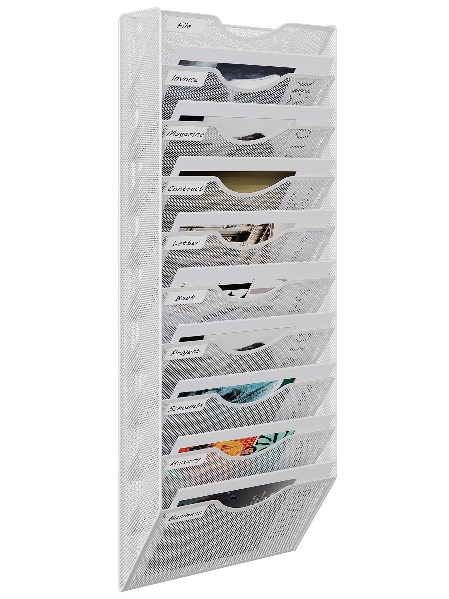 Hangorganizer kantoormap - 4 vakken voor aan de muur - Grijs