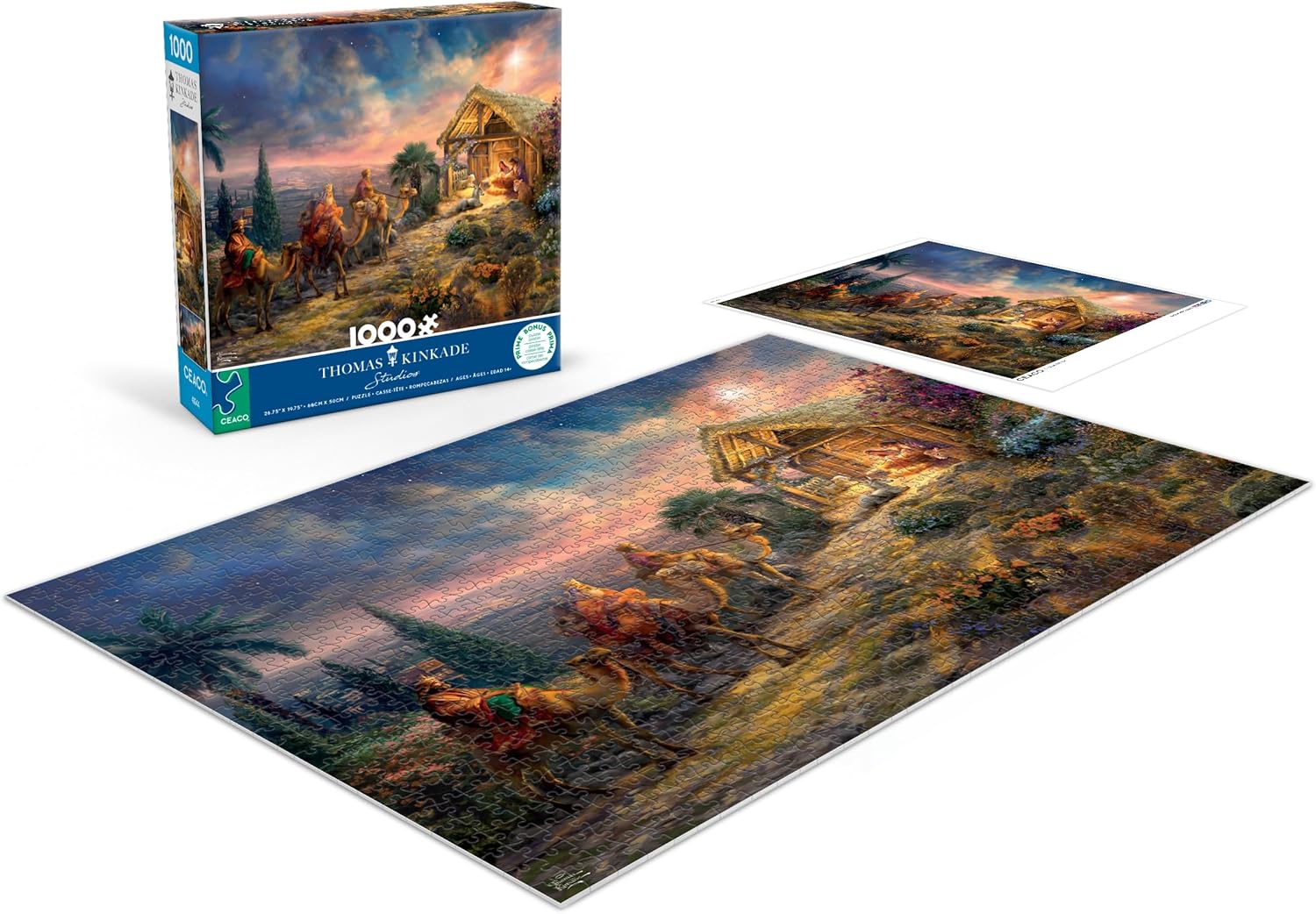 Ceaco - Thomas Kinkade - Away in a Manger - 1000 Piece Puzzle for Adults - Challenging and Perfect for Game Nights - Finished Puzzle Size 26.25 x 19.75
