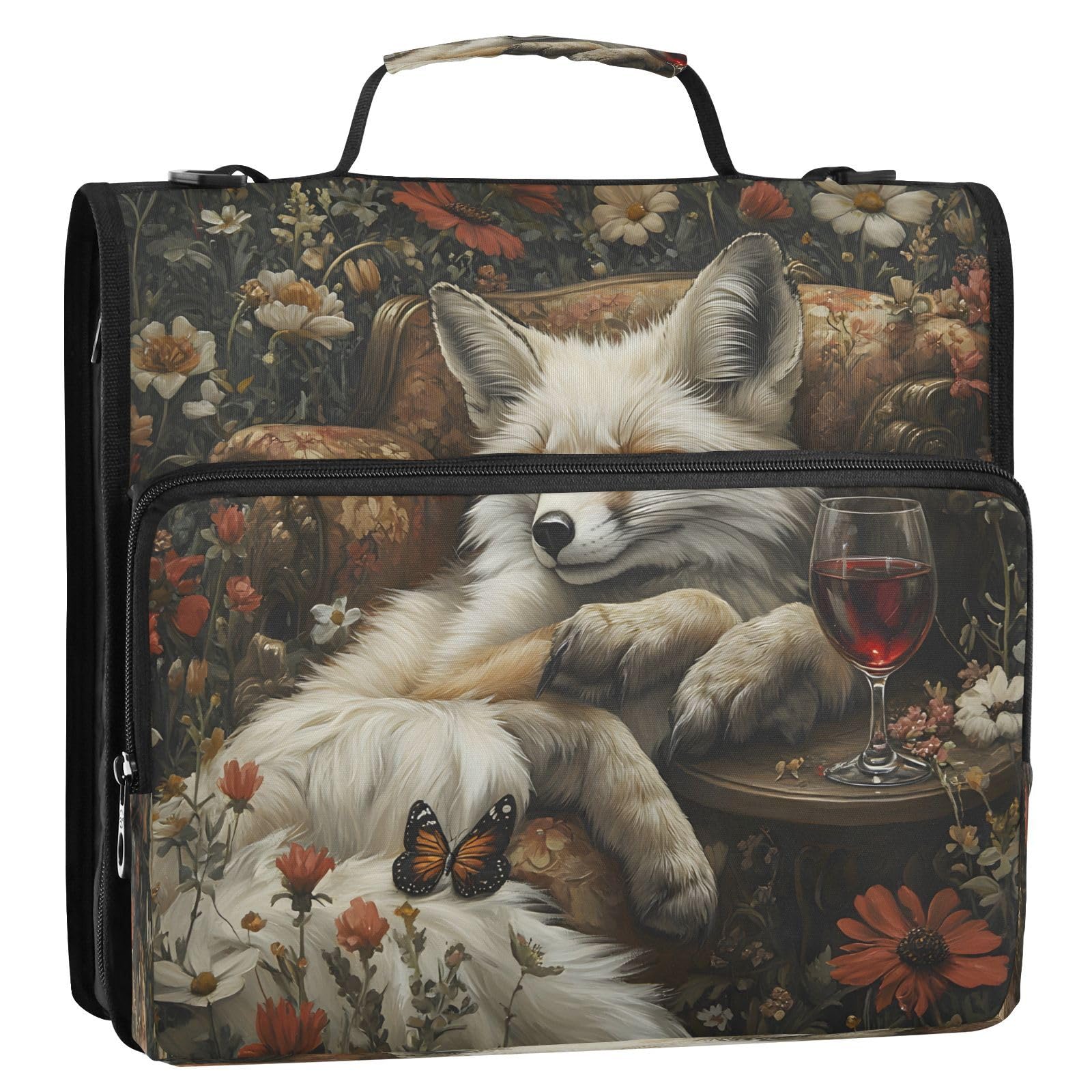 Amazon.com: ALAZA Zipper Binder 3 Ring Fox Vintage Binder