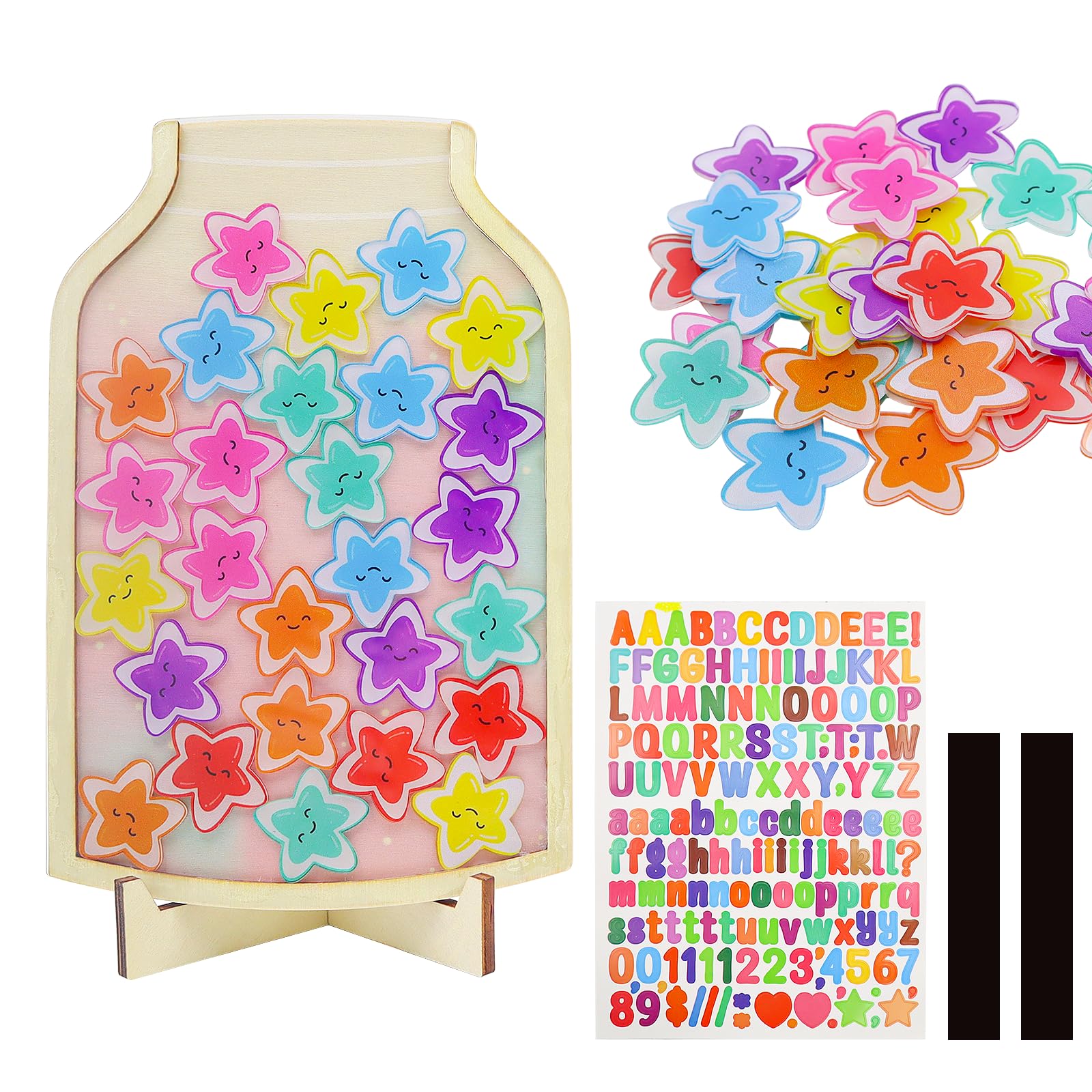 BEELUKY Reward Glass Children's Personalised Reward Glass Classroom Reward Jar Reward System Children for Home Lessons to Promote Use at Home and the