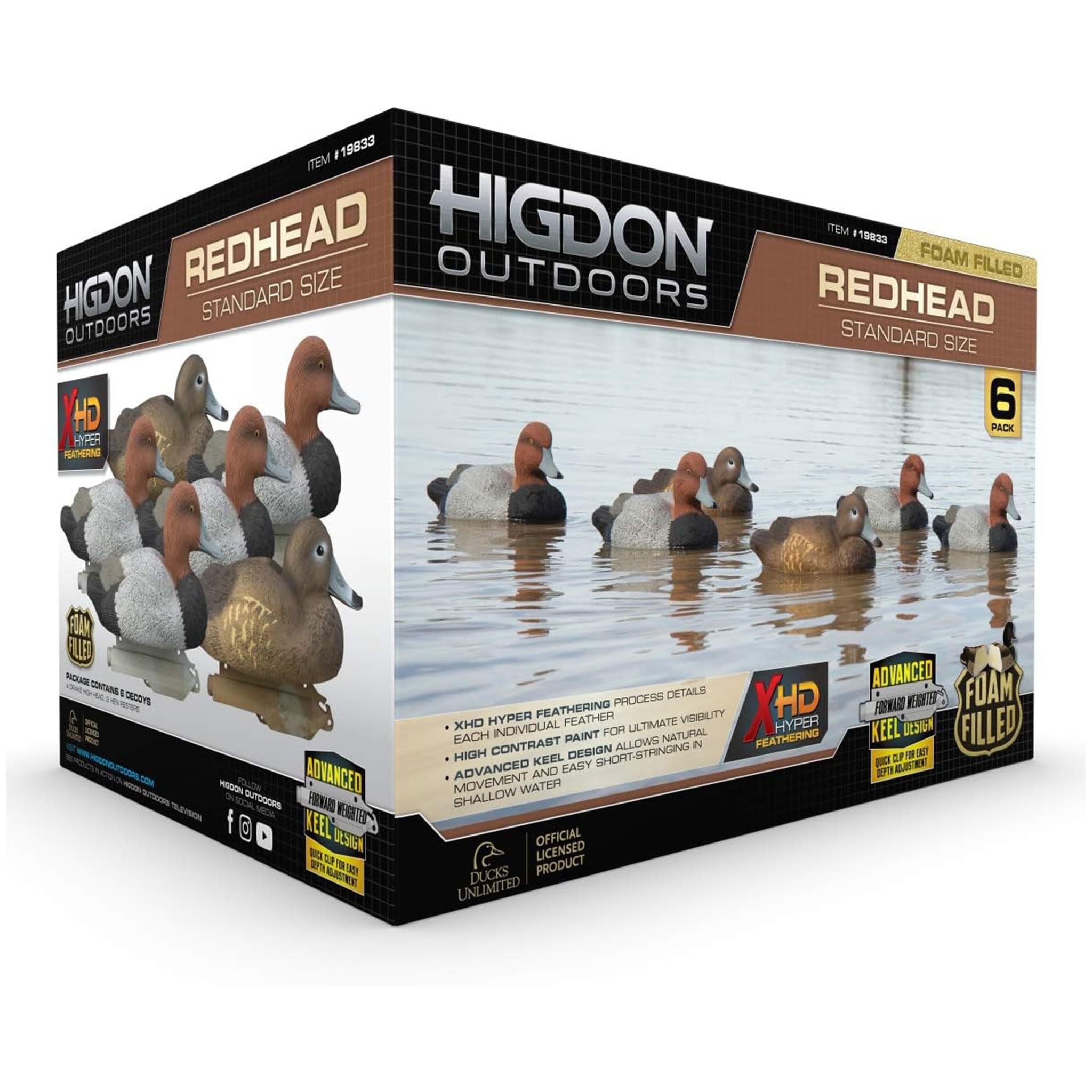 Higdon Outdoors Standard Red Head Duck Lockvogel, mit Schaumstoff gefüllt