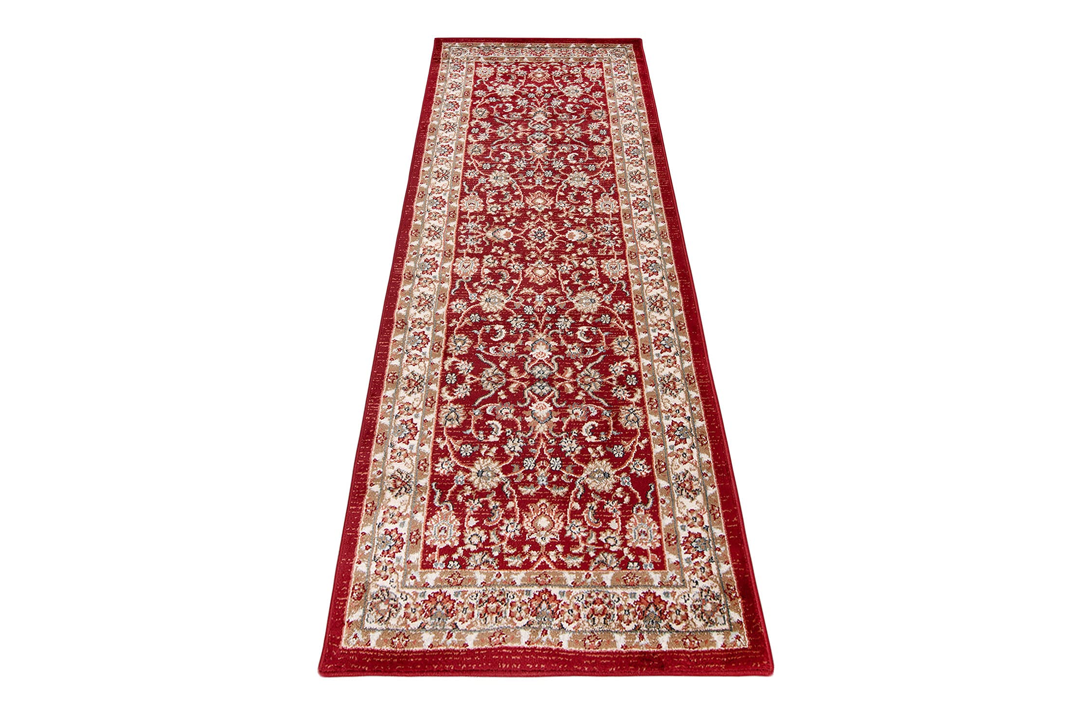 Carpeto Alfombra Pasillo 80x300cm Rojo Clásico Tradicional Oriental Vistoso