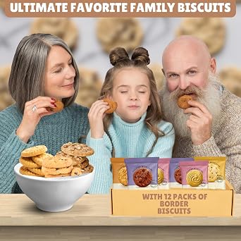 Biscuits Lovers Hamper Gift Set with Border Biscuits 12 Packs of Two (24 single biscuits) Individually wrapped Delicious Luxury Snacks Hamper | Afternoon Tea Addition