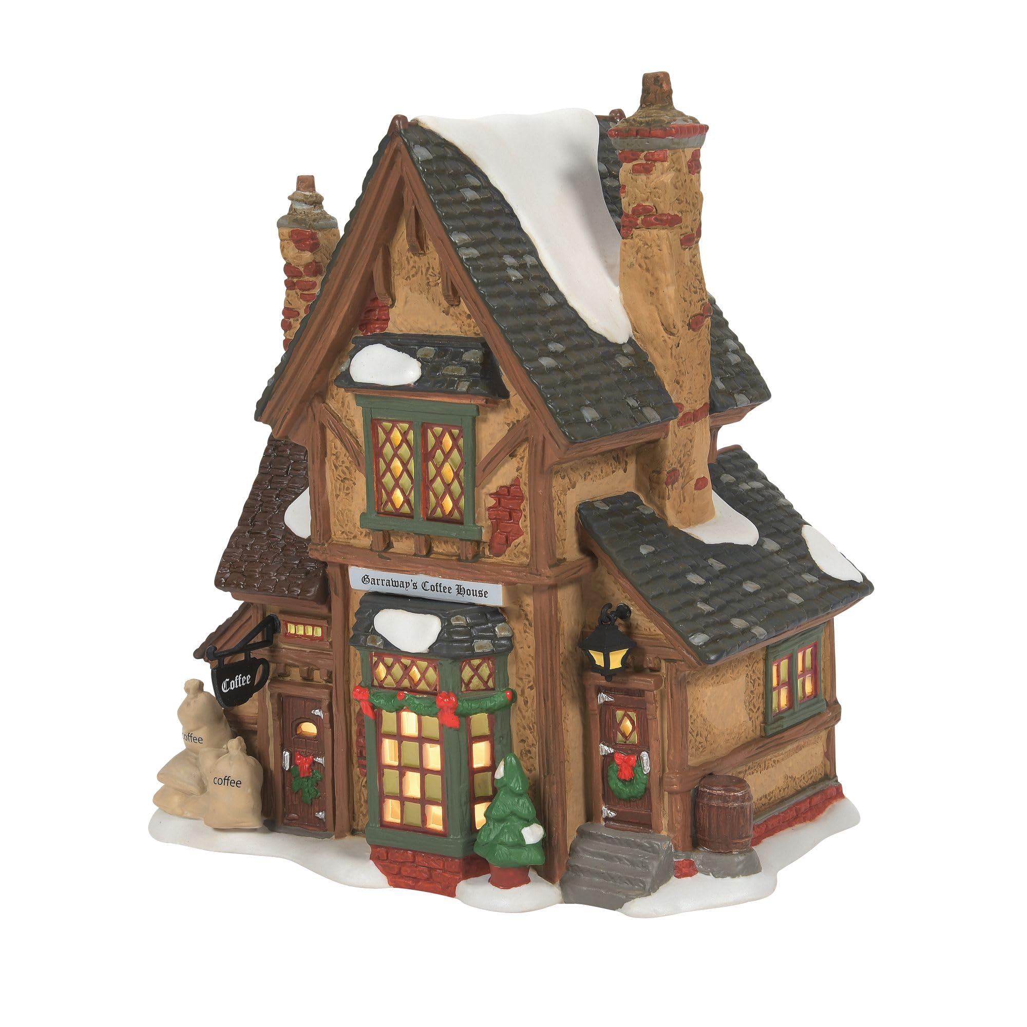 Department 56 Dickens Village Garraway's Coffee House Lit Building, 8 Inch, Multicolor