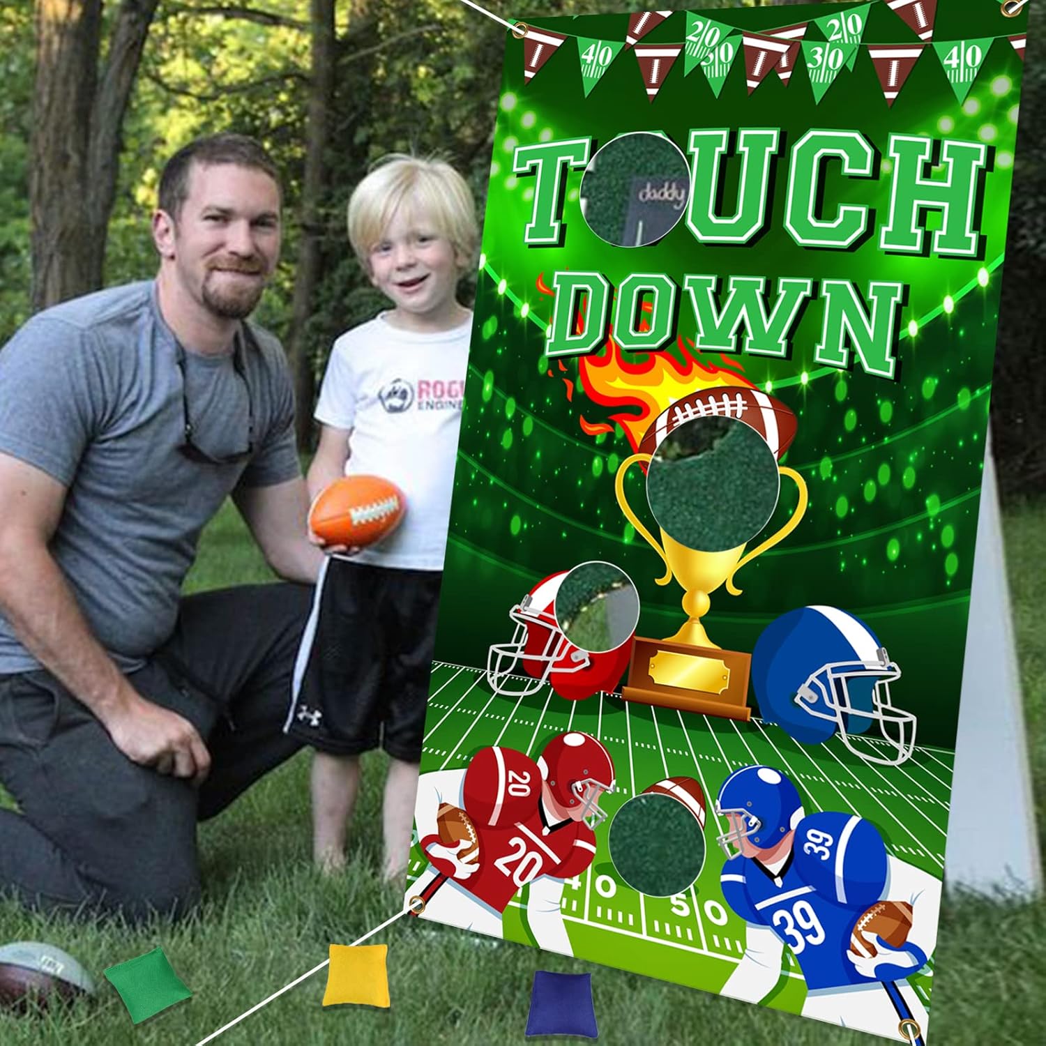 Football Toss Game, Football Throwing Game with 3 Pack Bean