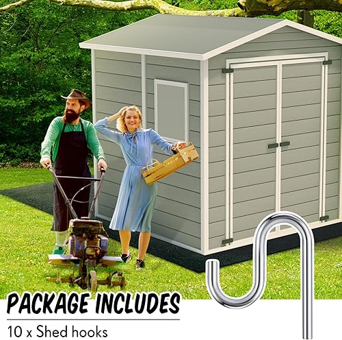 Miniatura 2 de Blulu 10 ganchos de cobertizo de 2 pulgadas de largo para colgar ganchos individuales resistentes universales montados en la pared J ganchos