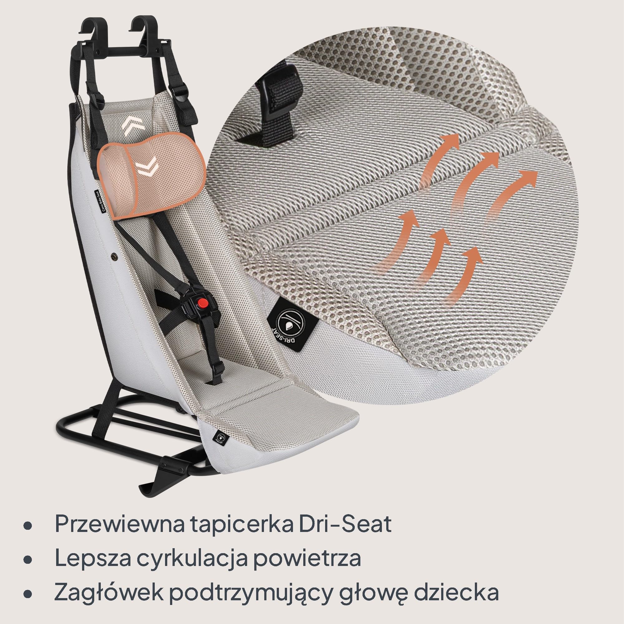 Lionelo Cama Wkładka dla Noworodka do Wózka, Fotelik Wiszący dla Niemowląt do Trybu Wózka dla Rodzeństwa, Tkanina Dri-Seat, Pasy 5-Punktowe, Montaż bez Narzędzi, Osłona na Stopy, 1-10 mies., do 10 kg