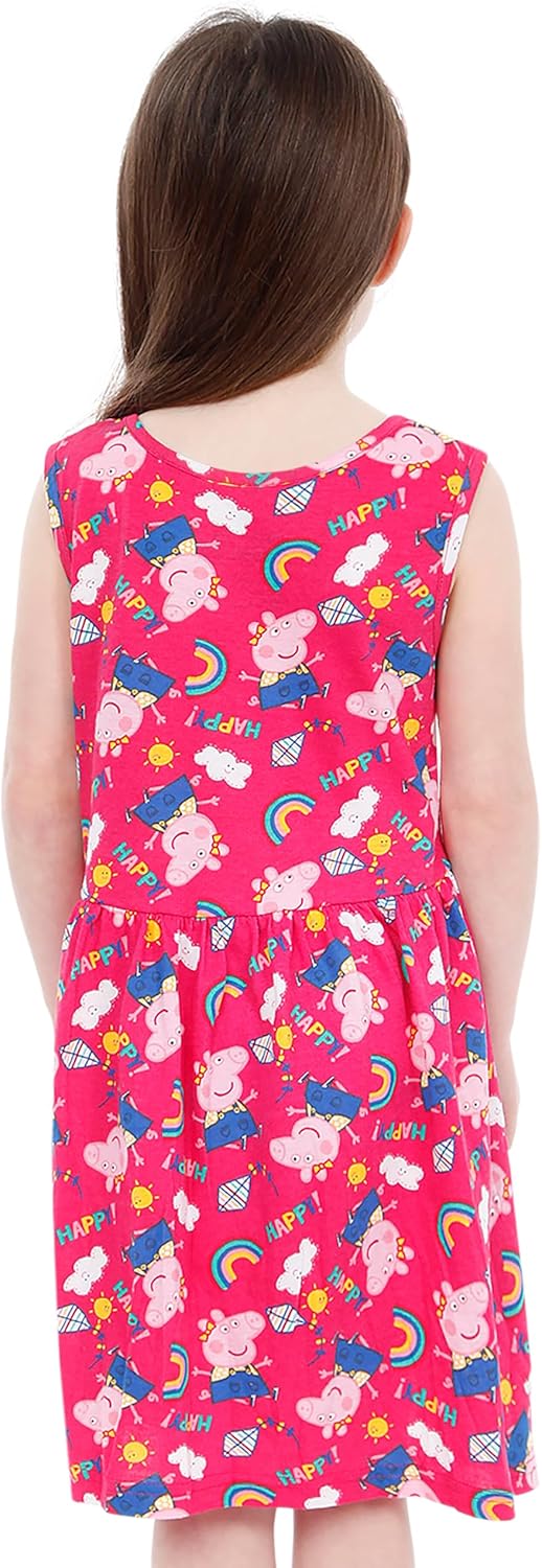 Peppa Pig Dress | Rainbow Beach Girls Dress | Skater Dresses for Girls | Sizes 2T to 8 - Image 5