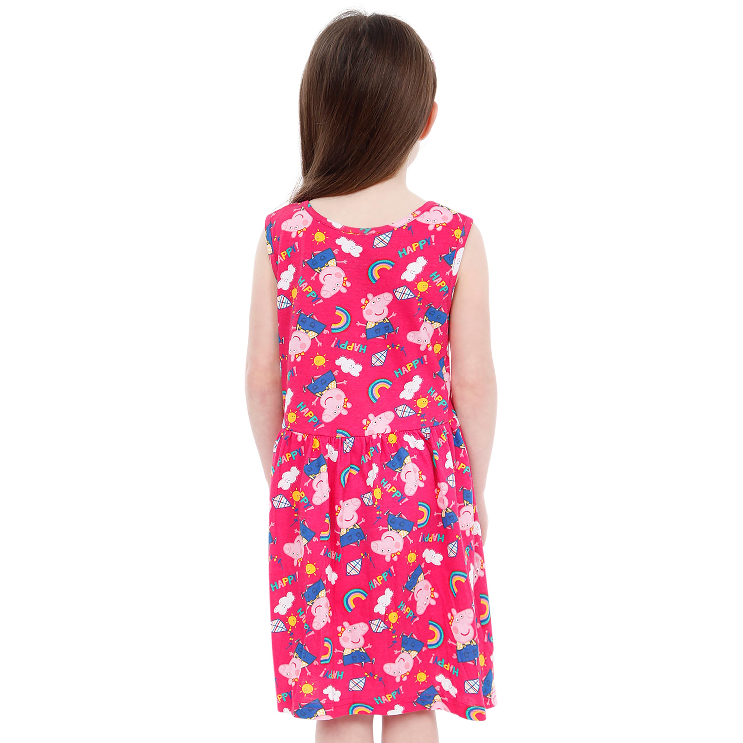 Peppa Wutz Kleid Mädchen | Regenbogen Sommerkleid Mädchen | Kurzarm Kleider Für Kinder 92 Ansicht 5